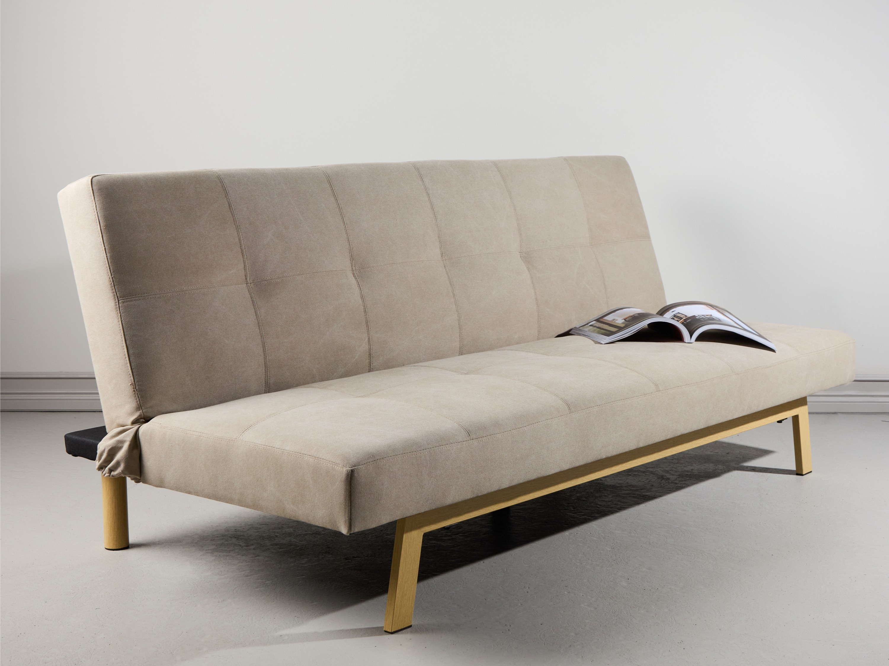 Canapé convertible Dallas 1710 (Beige + Chêne)