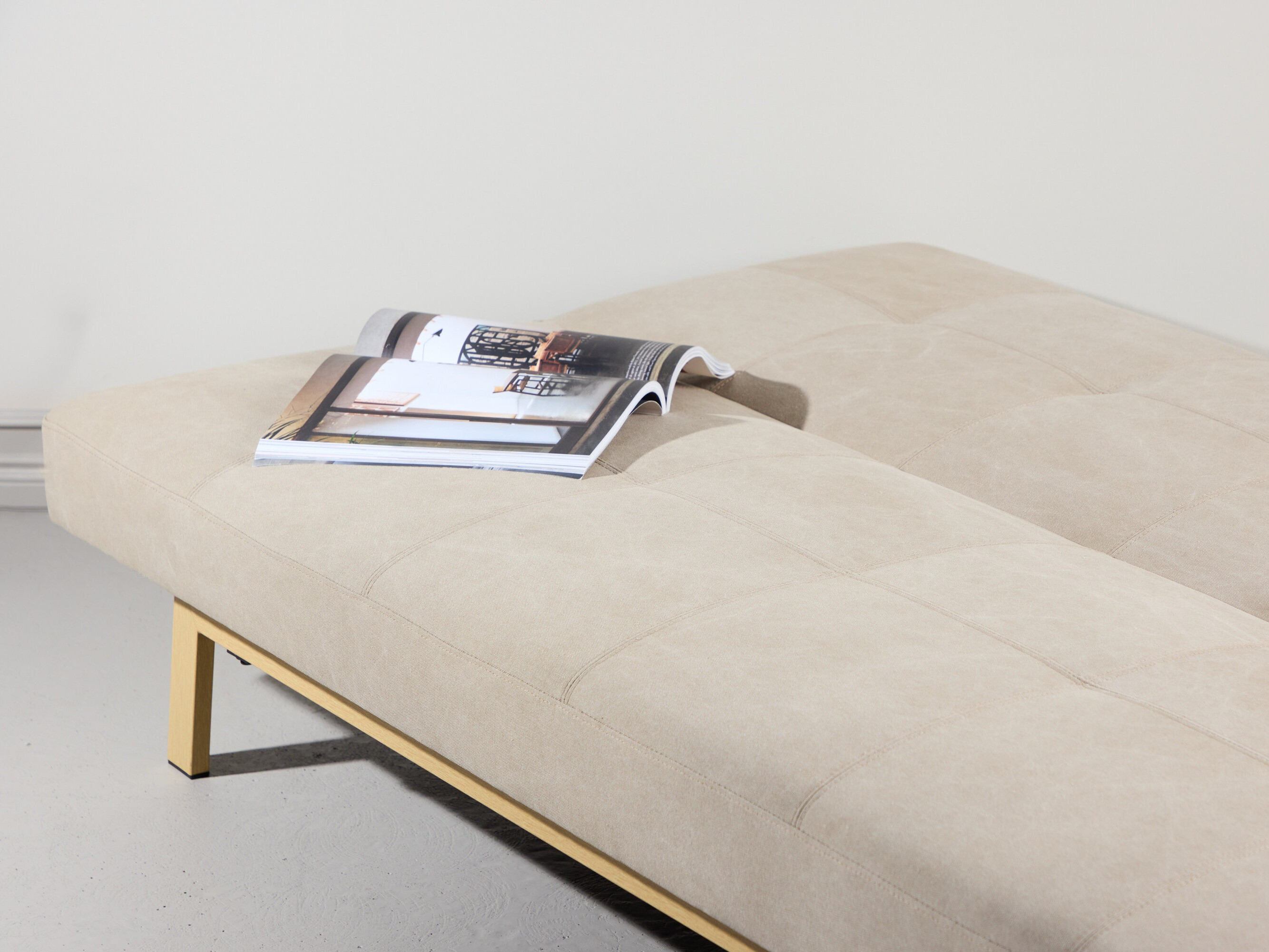 Canapé convertible Dallas 1710 (Beige + Chêne)