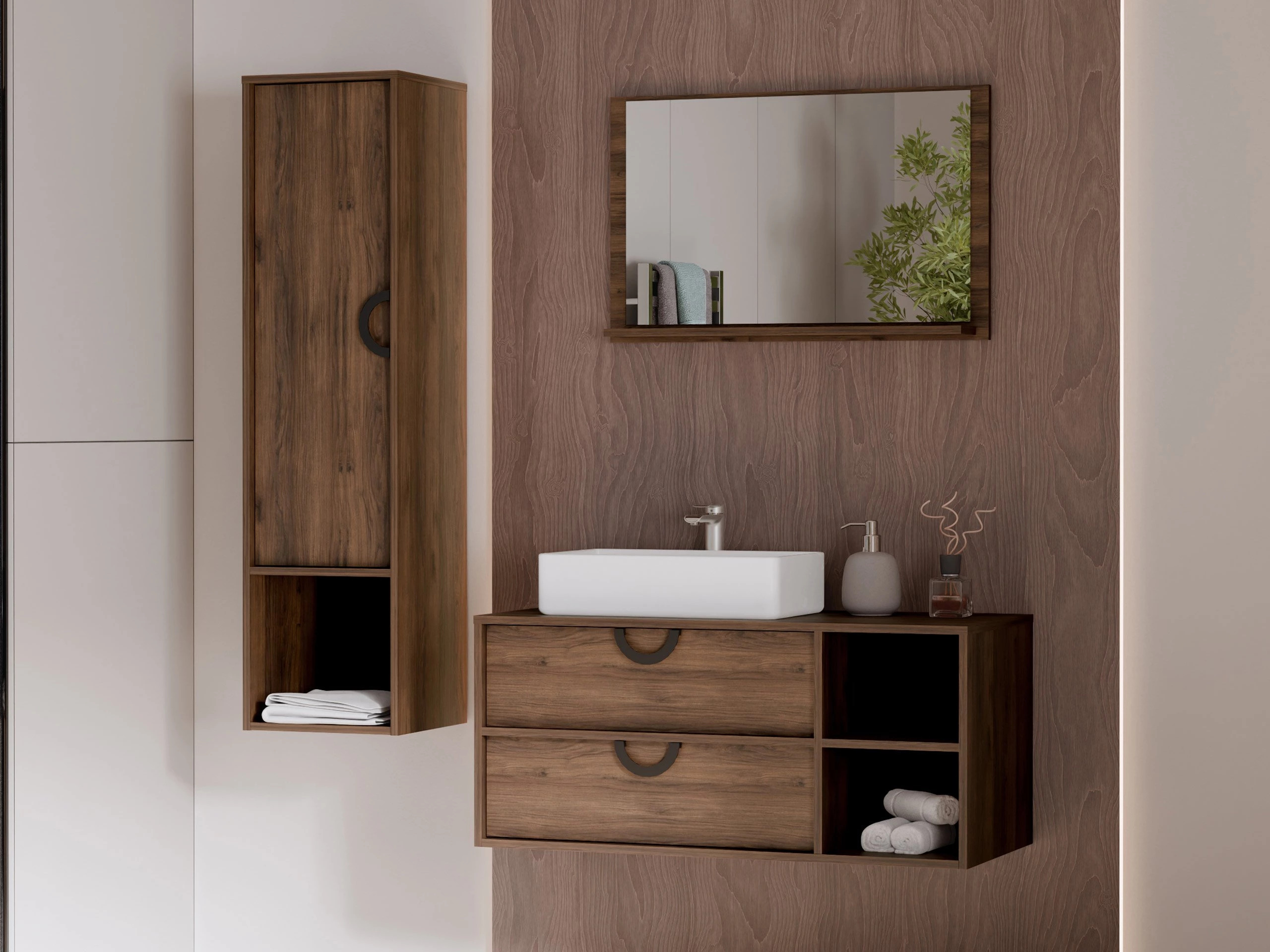 Ensemble de salle de bain Sodalis (Noyer)