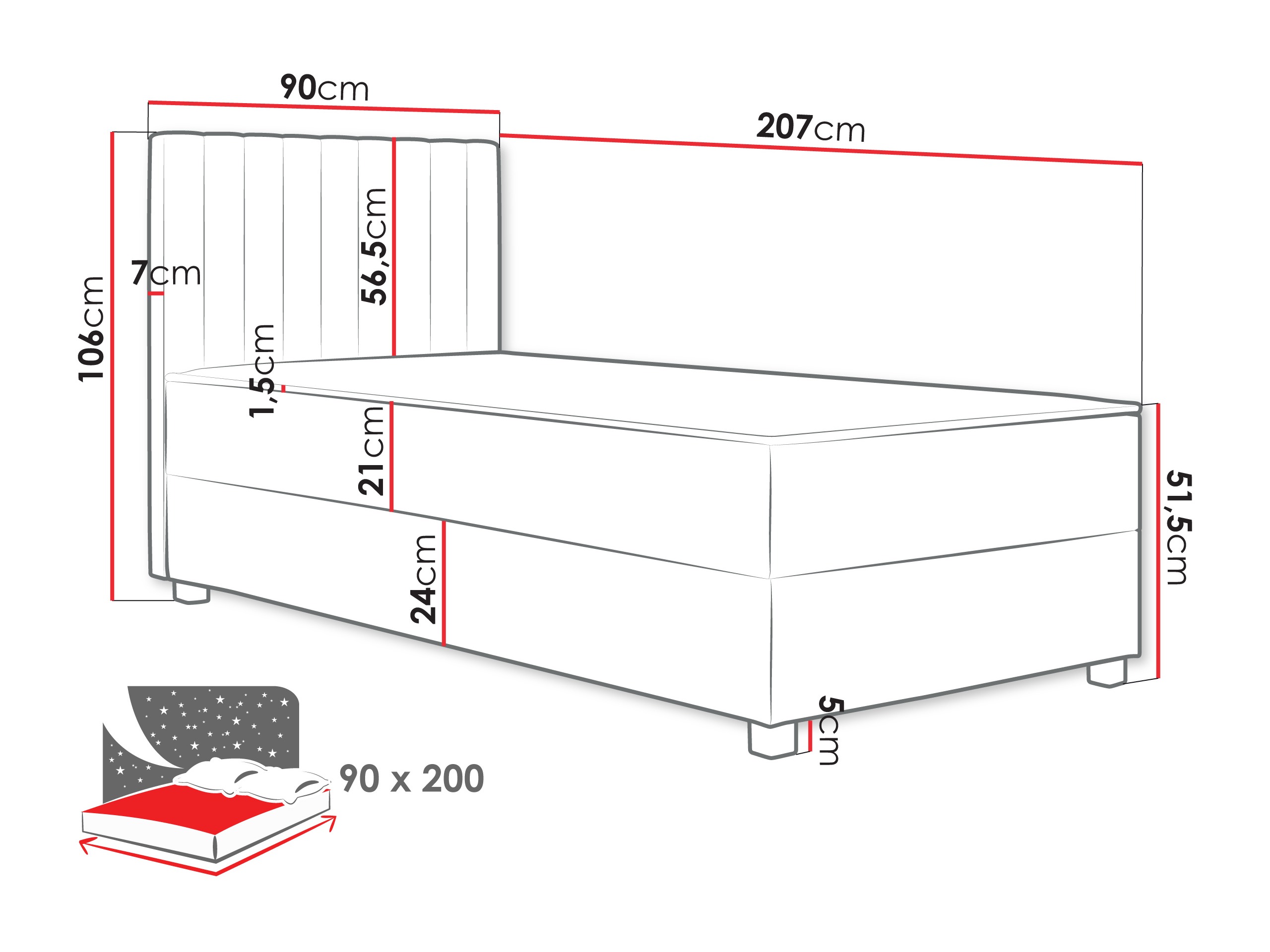 Lit boxspring Soral (Manila 02)