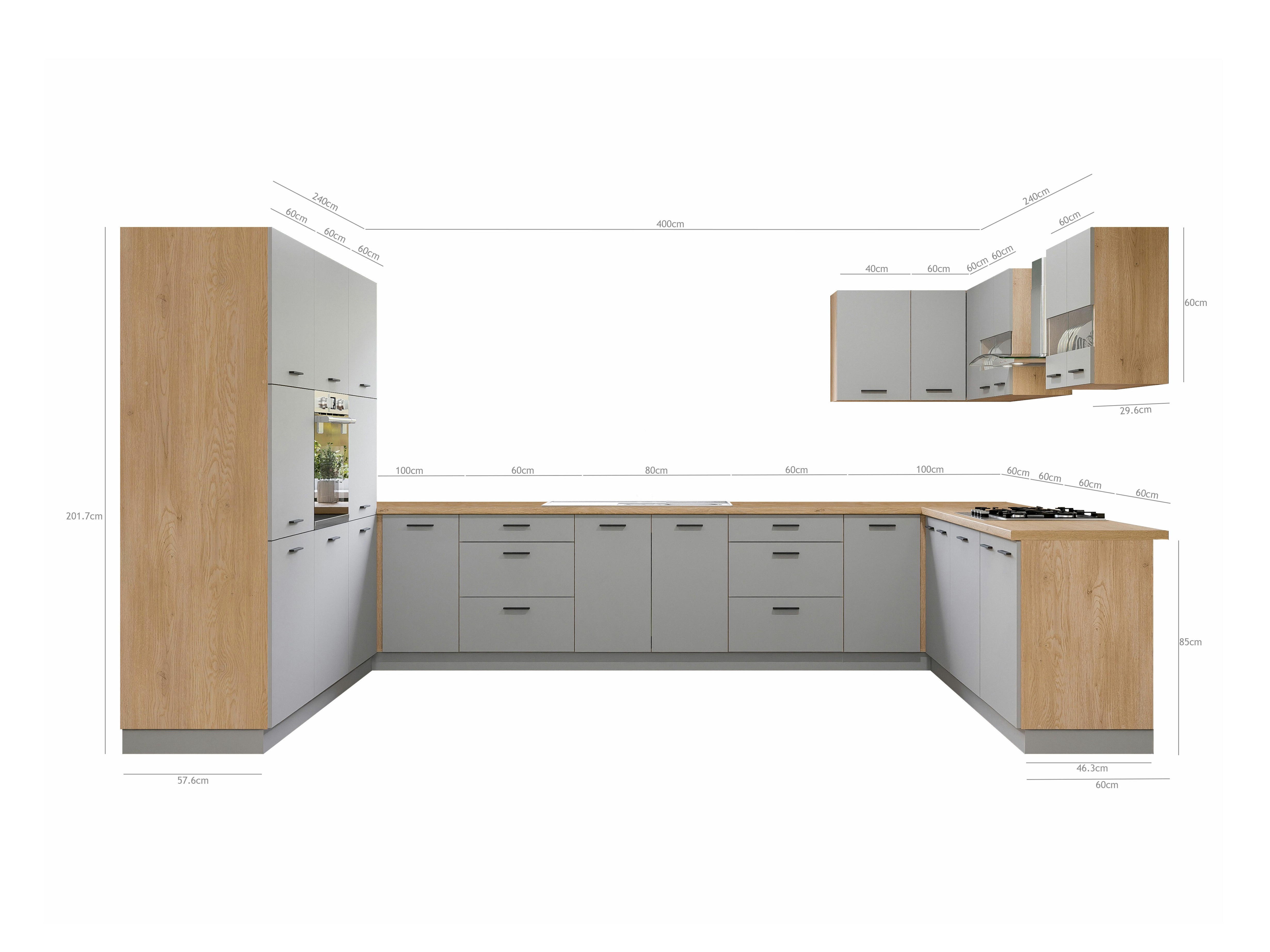 Ensemble de cuisine modulaire Ati Grey 132