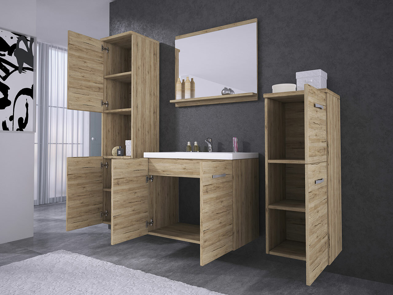 Ensemble de salle de bain Sarasota 108 (Chêne de Lefkas)