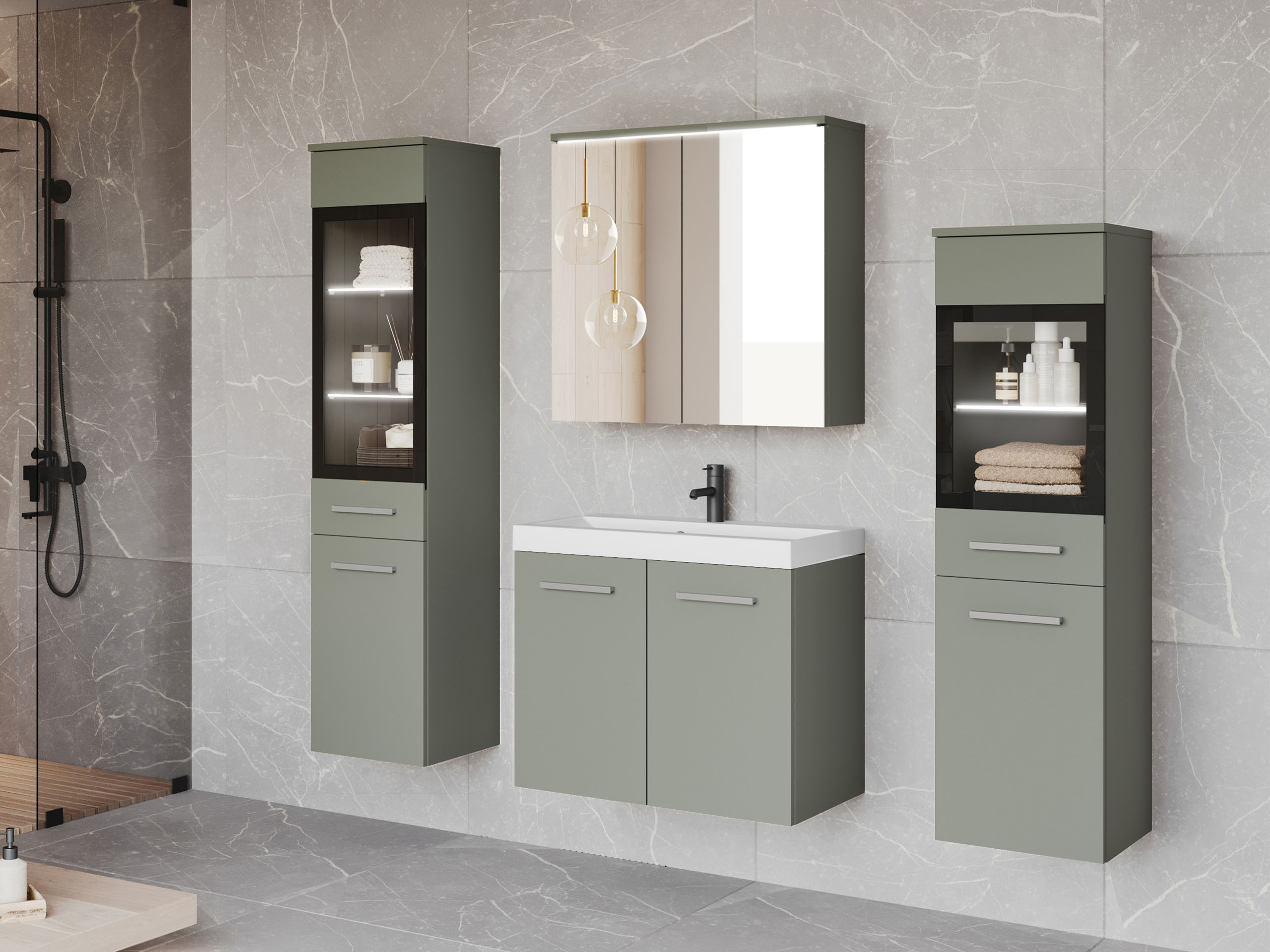 Ensemble de salle de bain Sarasota 140 (Vert poussiéreux)