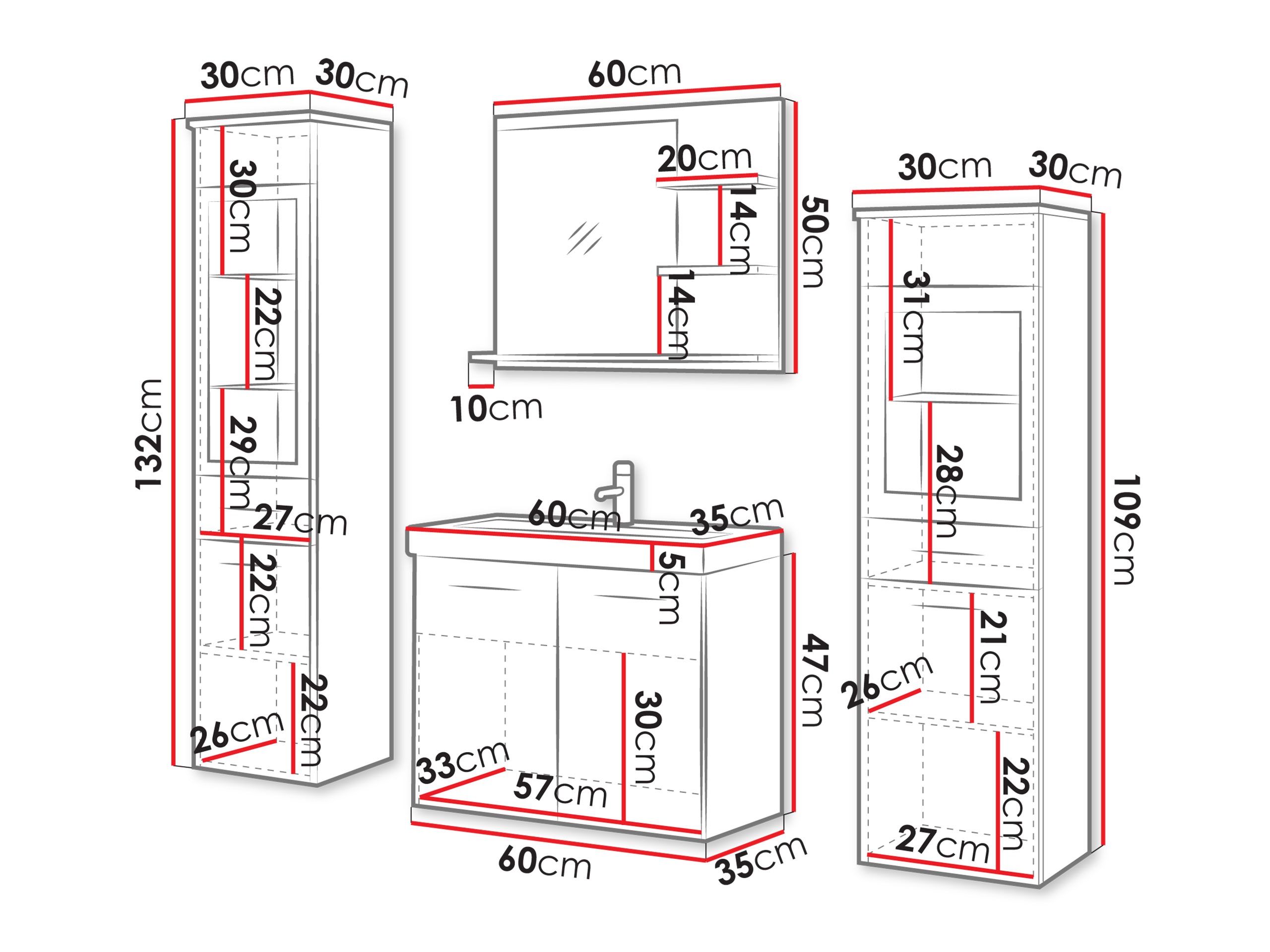 Ensemble de salle de bain Sarasota 141 (Vert poussiéreux)