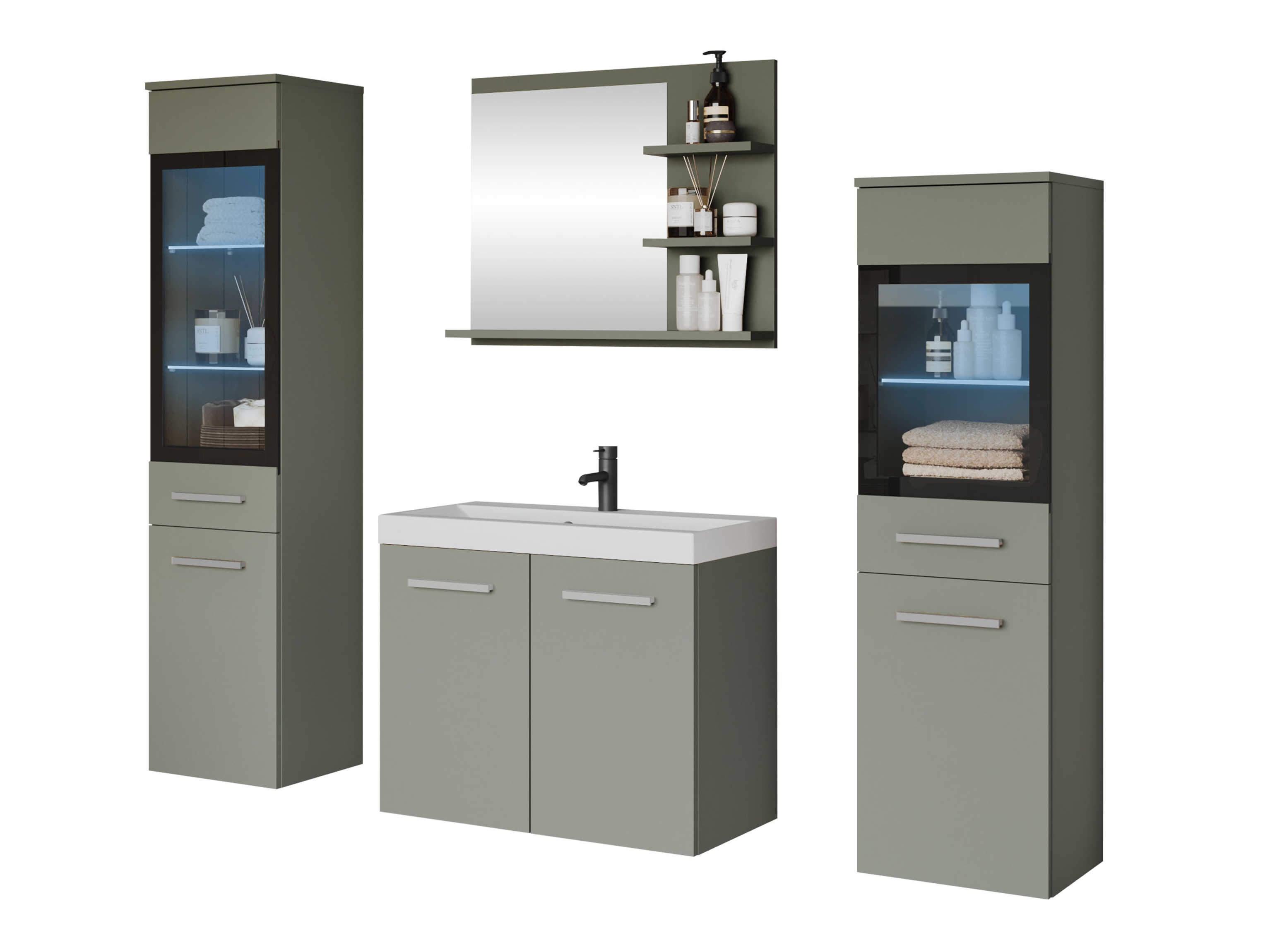 Ensemble de salle de bain Scientia IV (Vert poussiéreux)