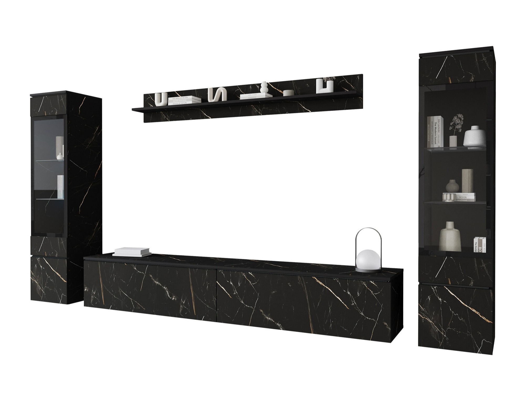 Ensemble de salon Mirfivo 101 (Marbre noir)