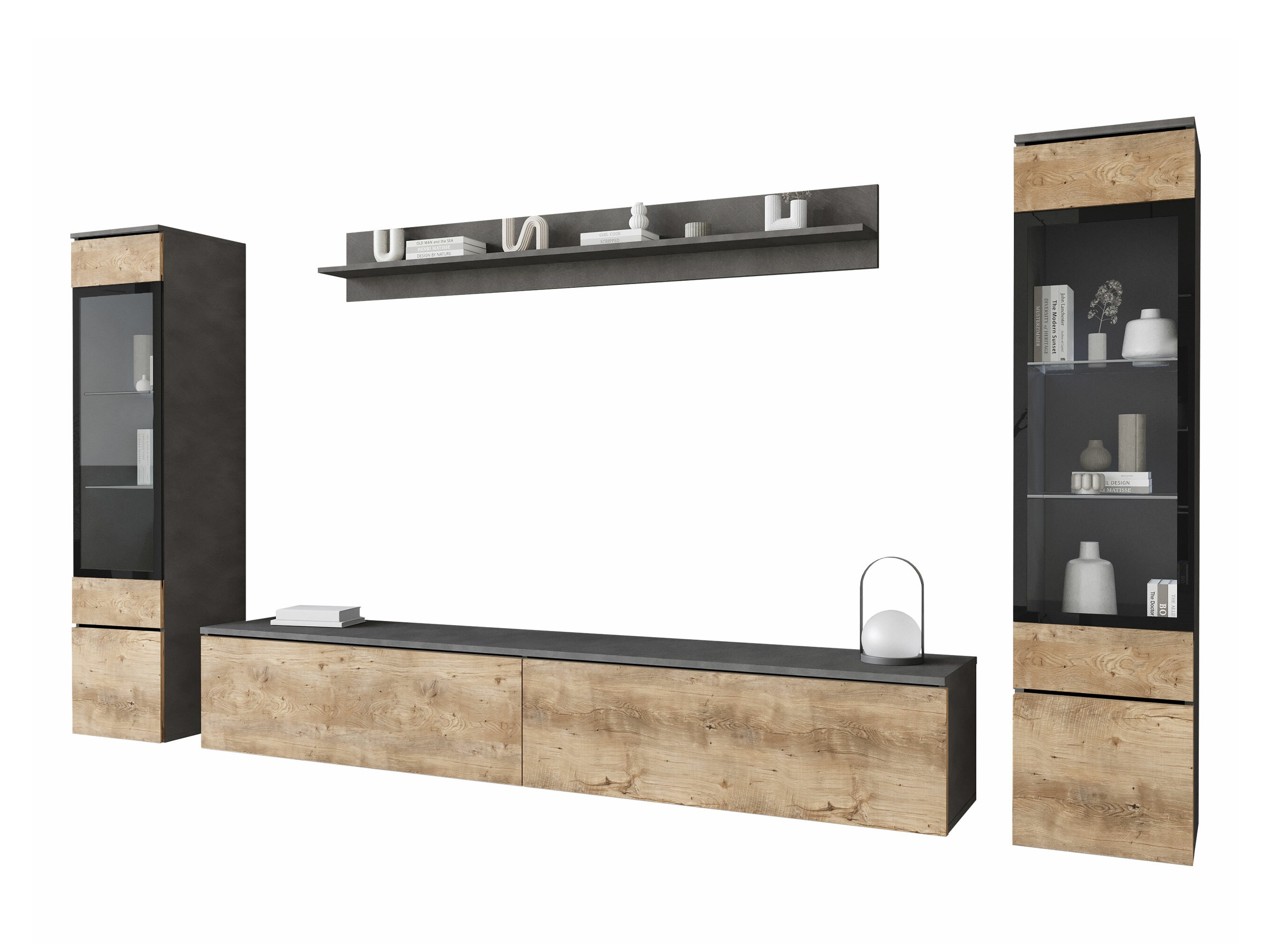 Ensemble de salon Mirfivo 101 (Matera gris + Châtaigne)