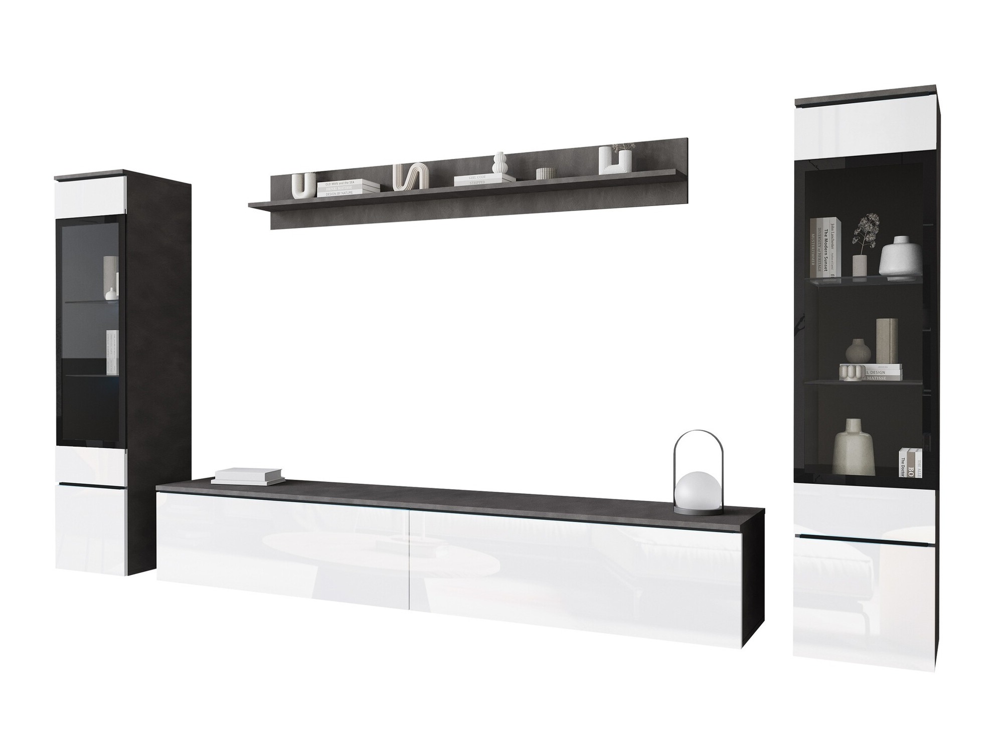 Ensemble de salon Sarasota 126 (Matera gris + Blanc brillant)