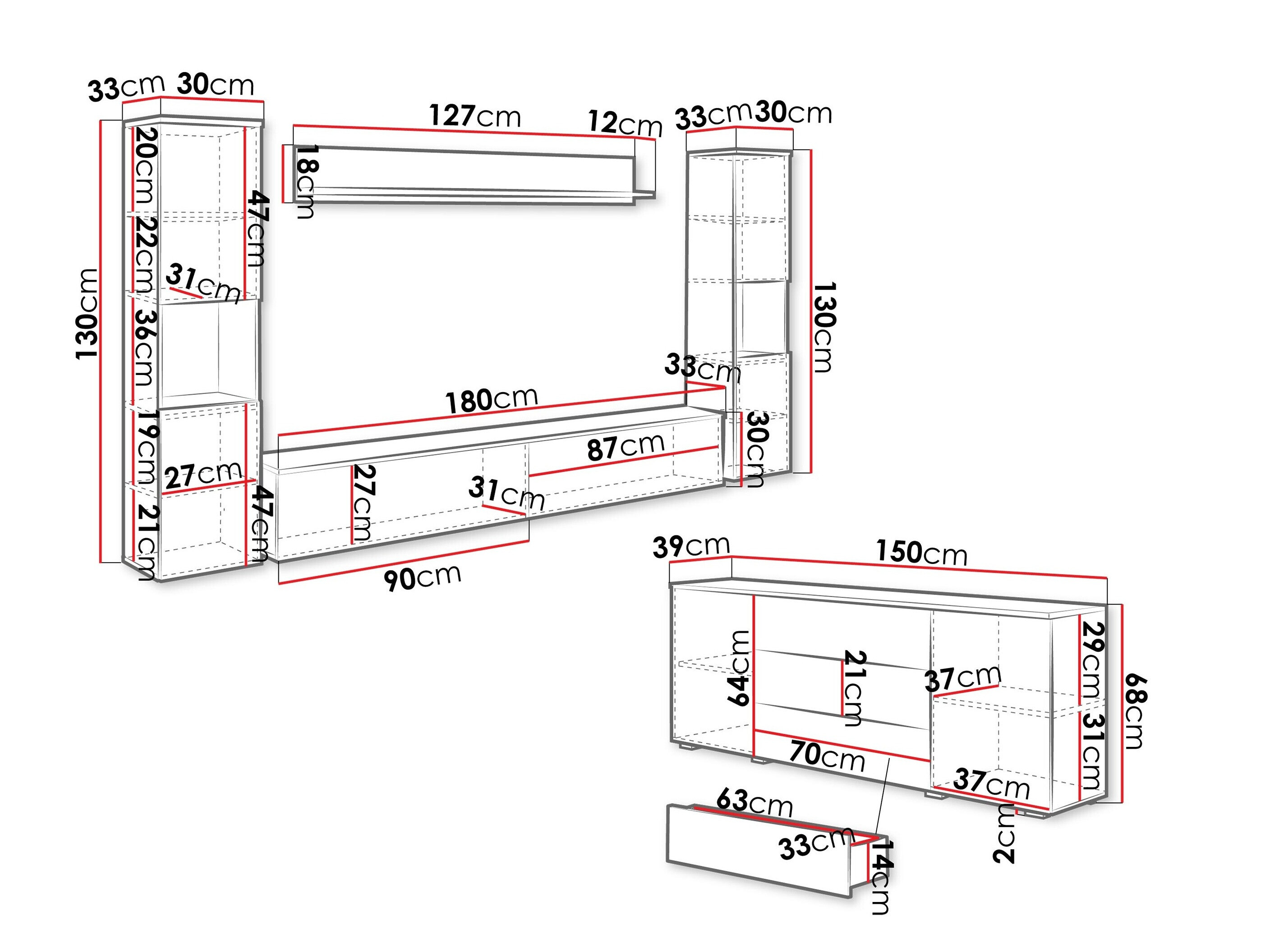 Ensemble de salon Sarasota 133 (Cachemire)