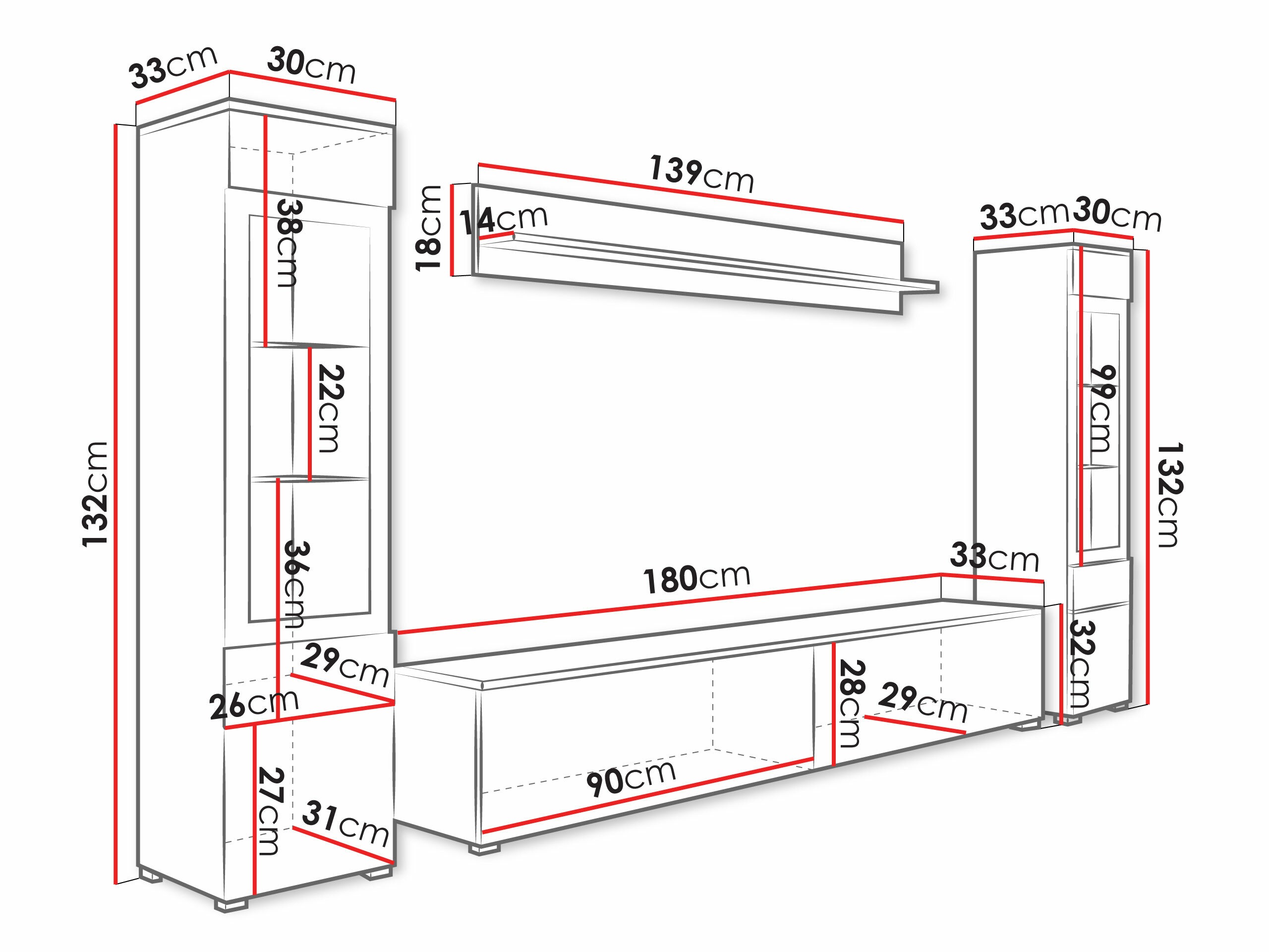 Ensemble de salon Mirfivo 101 (Blanc + Blanc brillant)