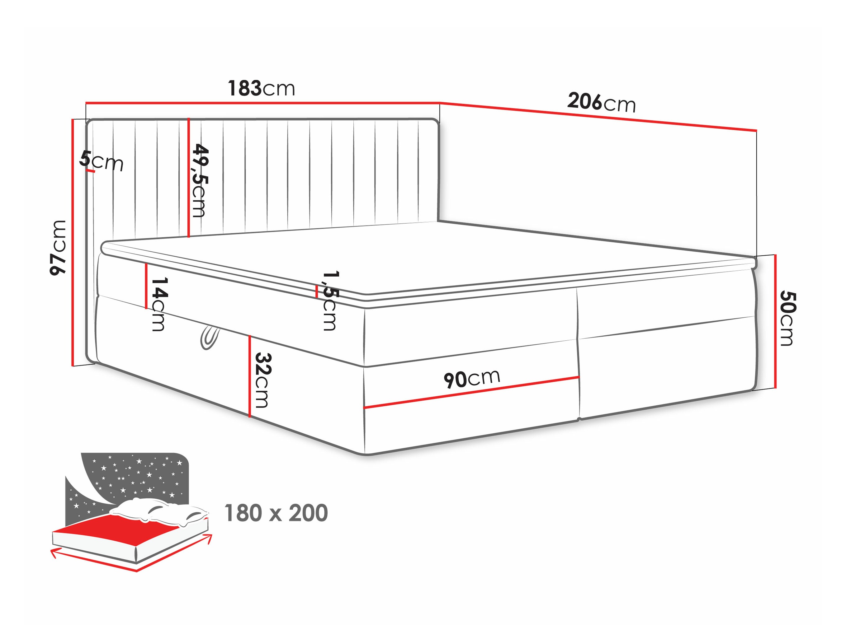 Lit boxspring Comfivo Apis I (Manila 02)