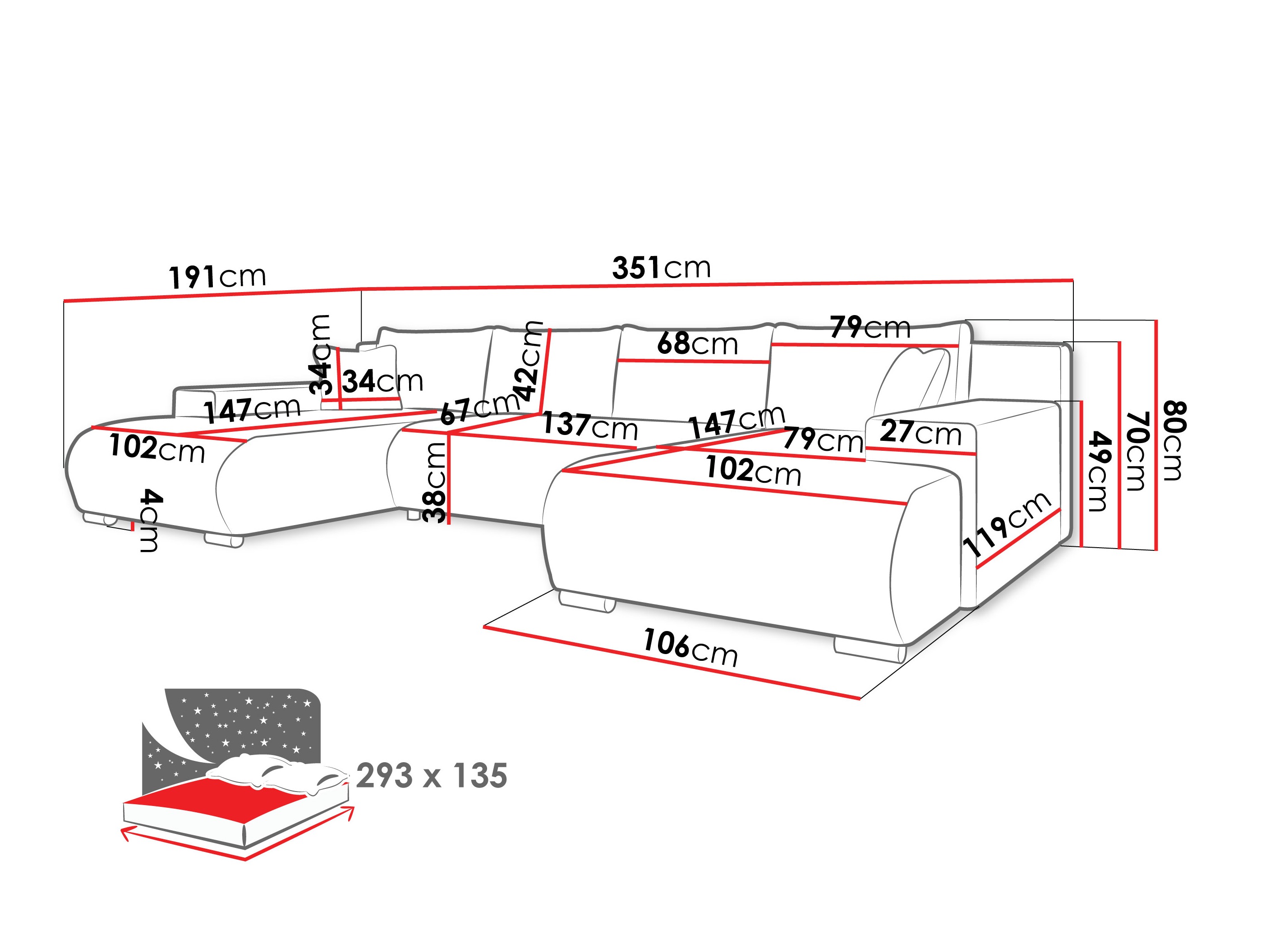 Canapé d'angle Comfivo 483 (Coral 75)