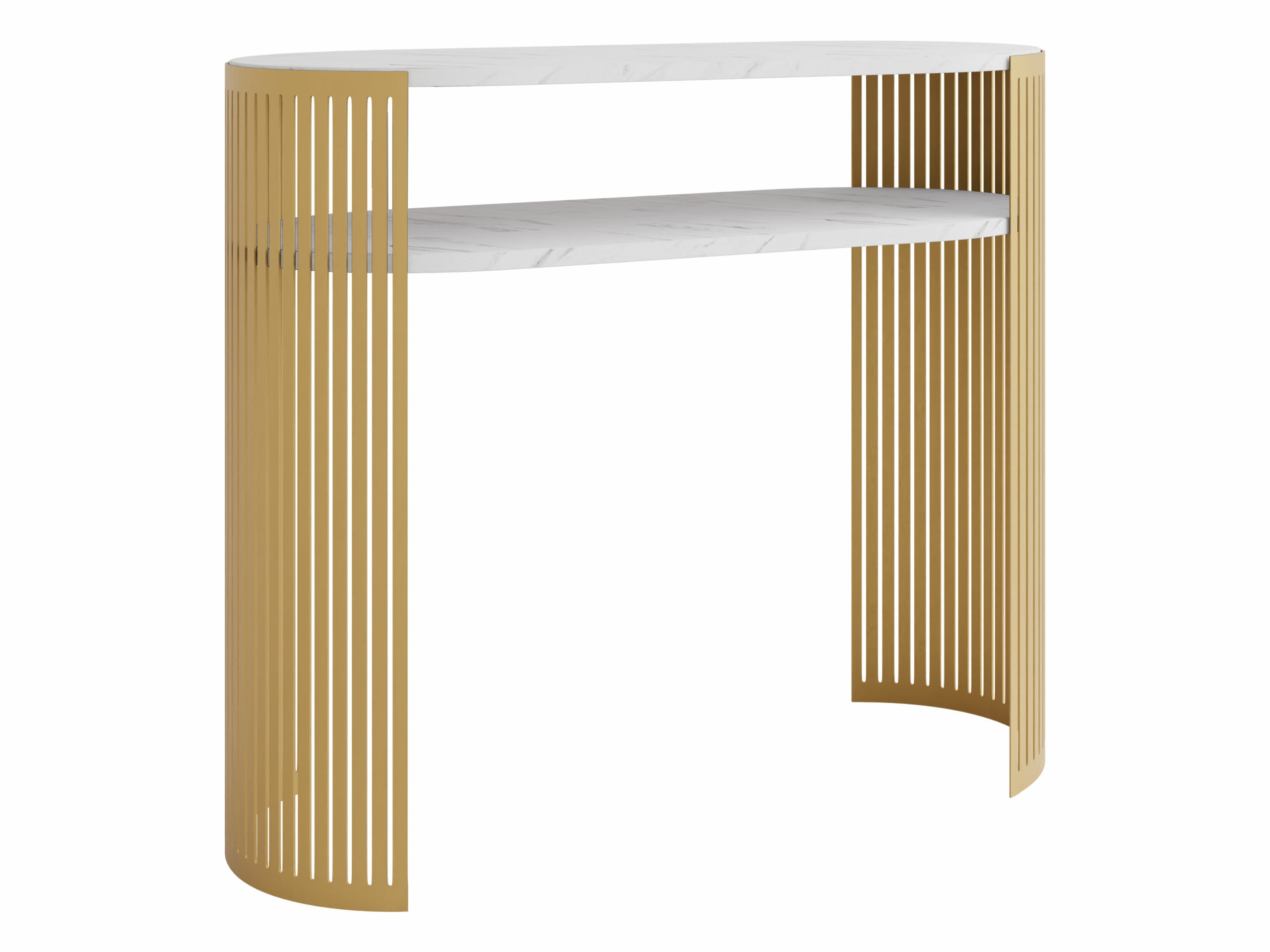 Console Civer II (Doré + Marbre blanc)