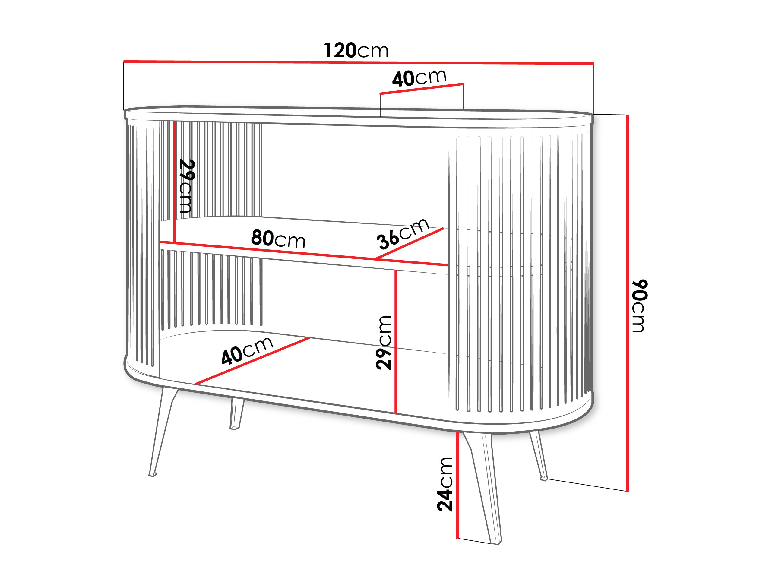 Étagère Vitum I (Rose + Noir)