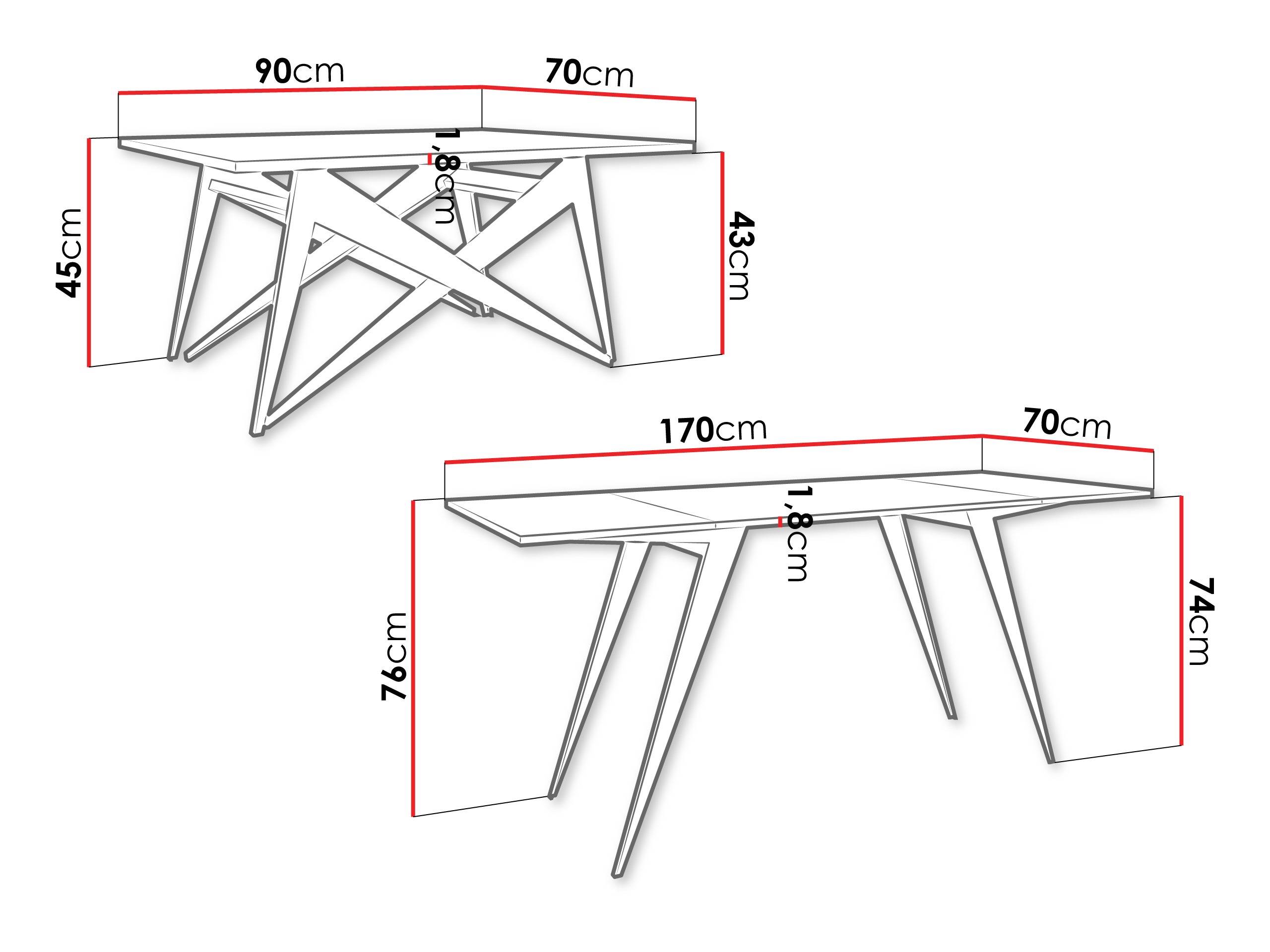 Transforming table basse Oswego 150 (Chêne doré artisanal + Noir)