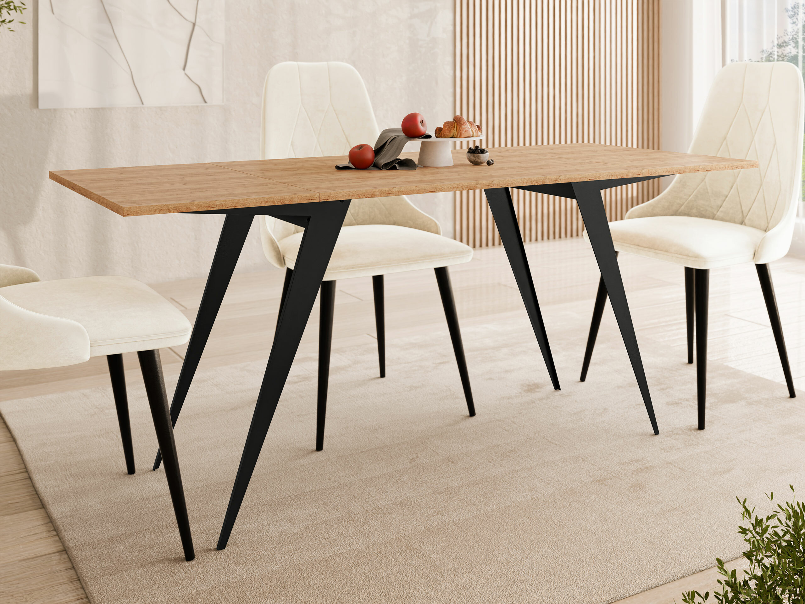 Transforming table basse Oswego 150 (Chêne doré artisanal + Noir)