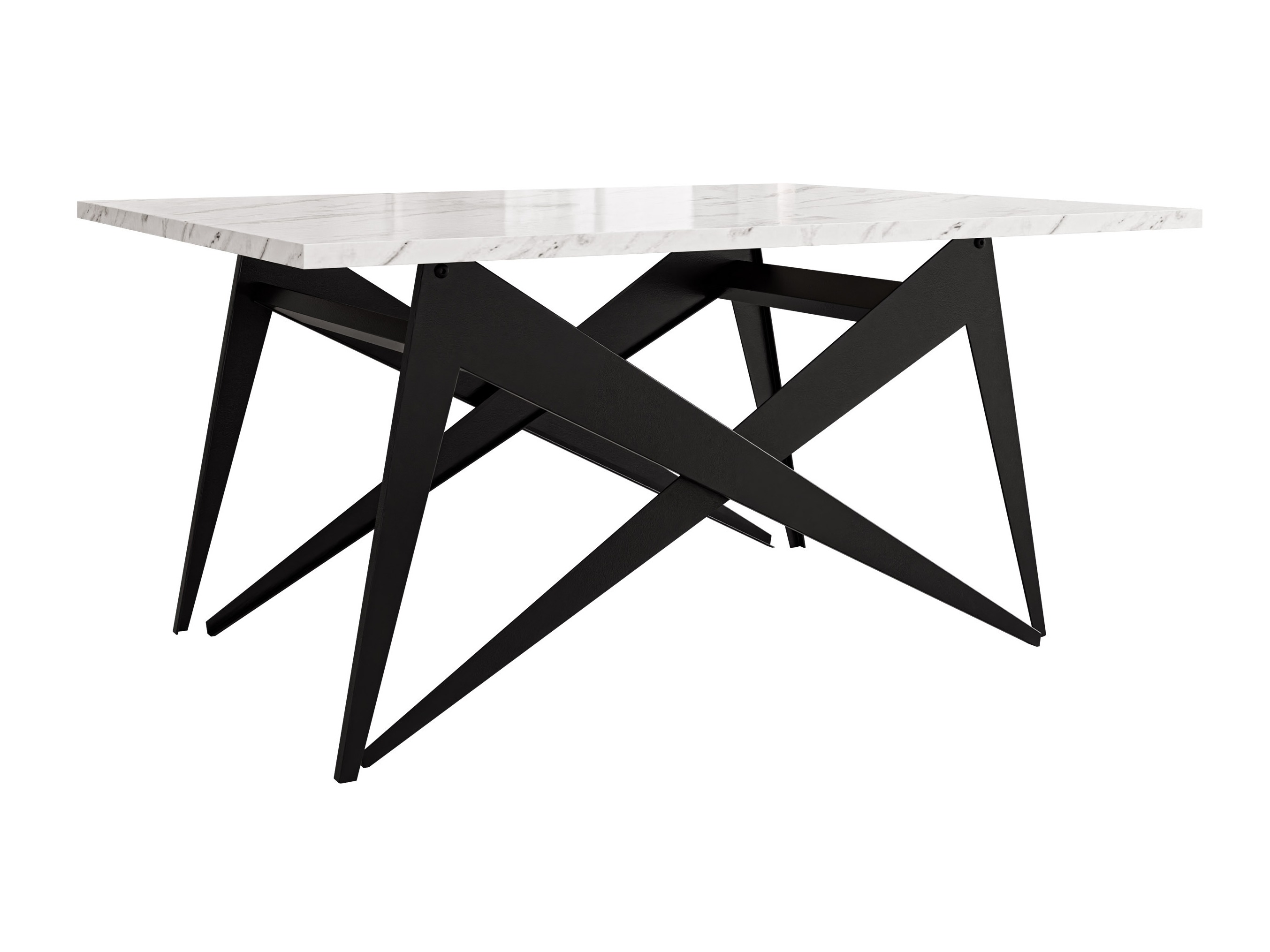 Transforming table basse Oswego 150 (Marbre blanc + Noir)