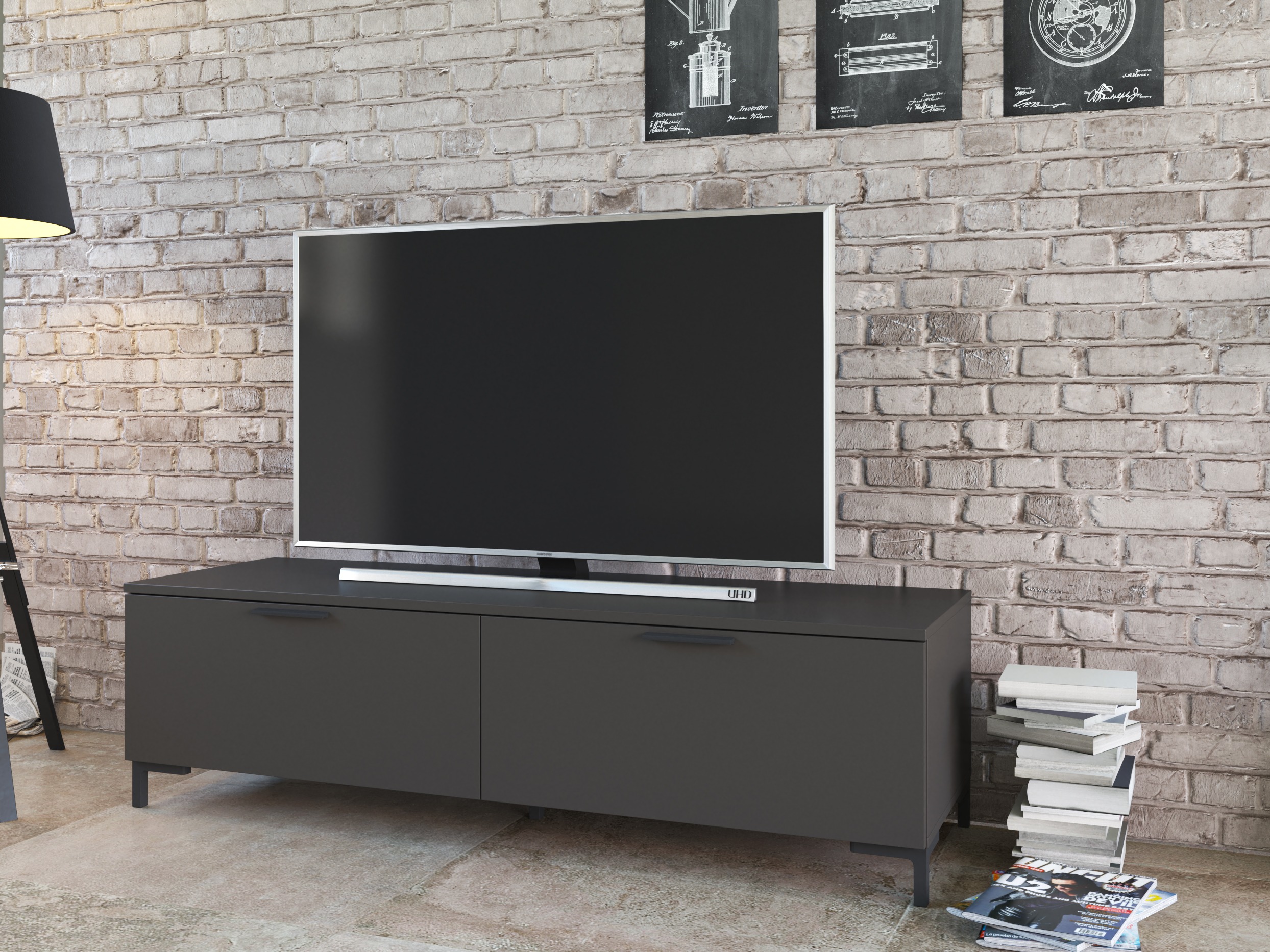 Meuble TV Salnola 104 (Gris)