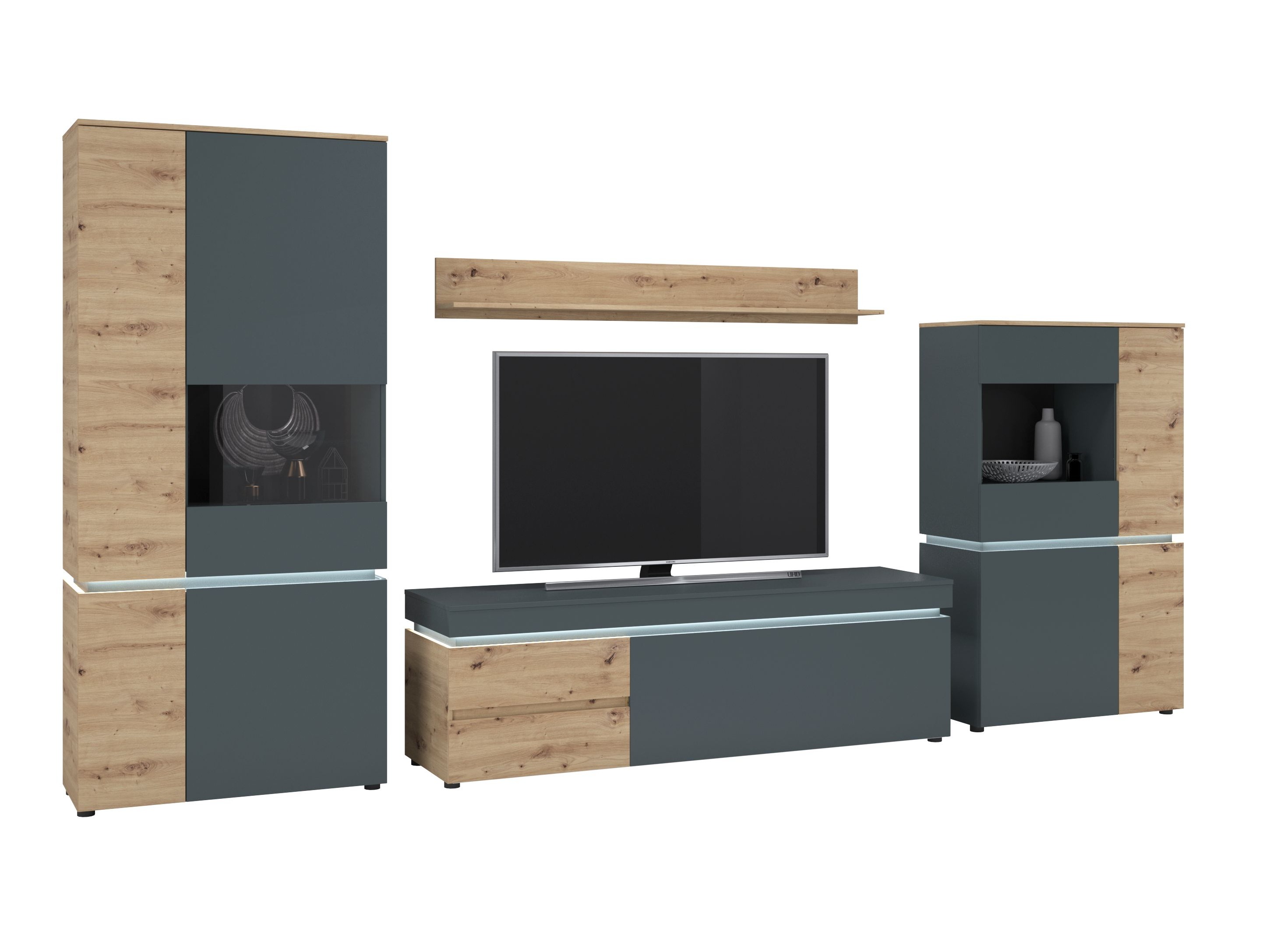 Ensemble de salon Ontario 176 (Chêne Artisan + Gris)