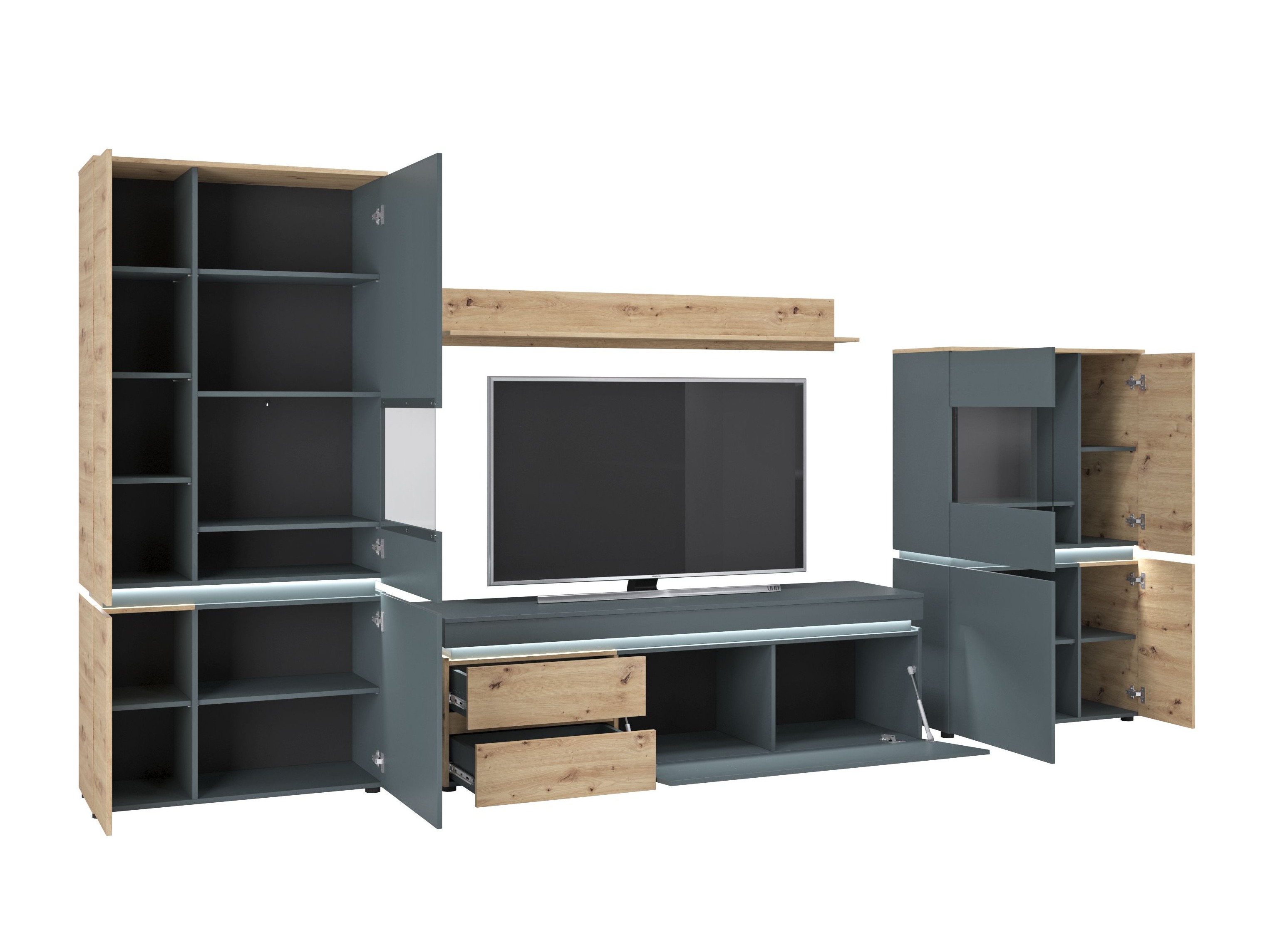 Ensemble de salon Ontario 176 (Chêne Artisan + Gris)