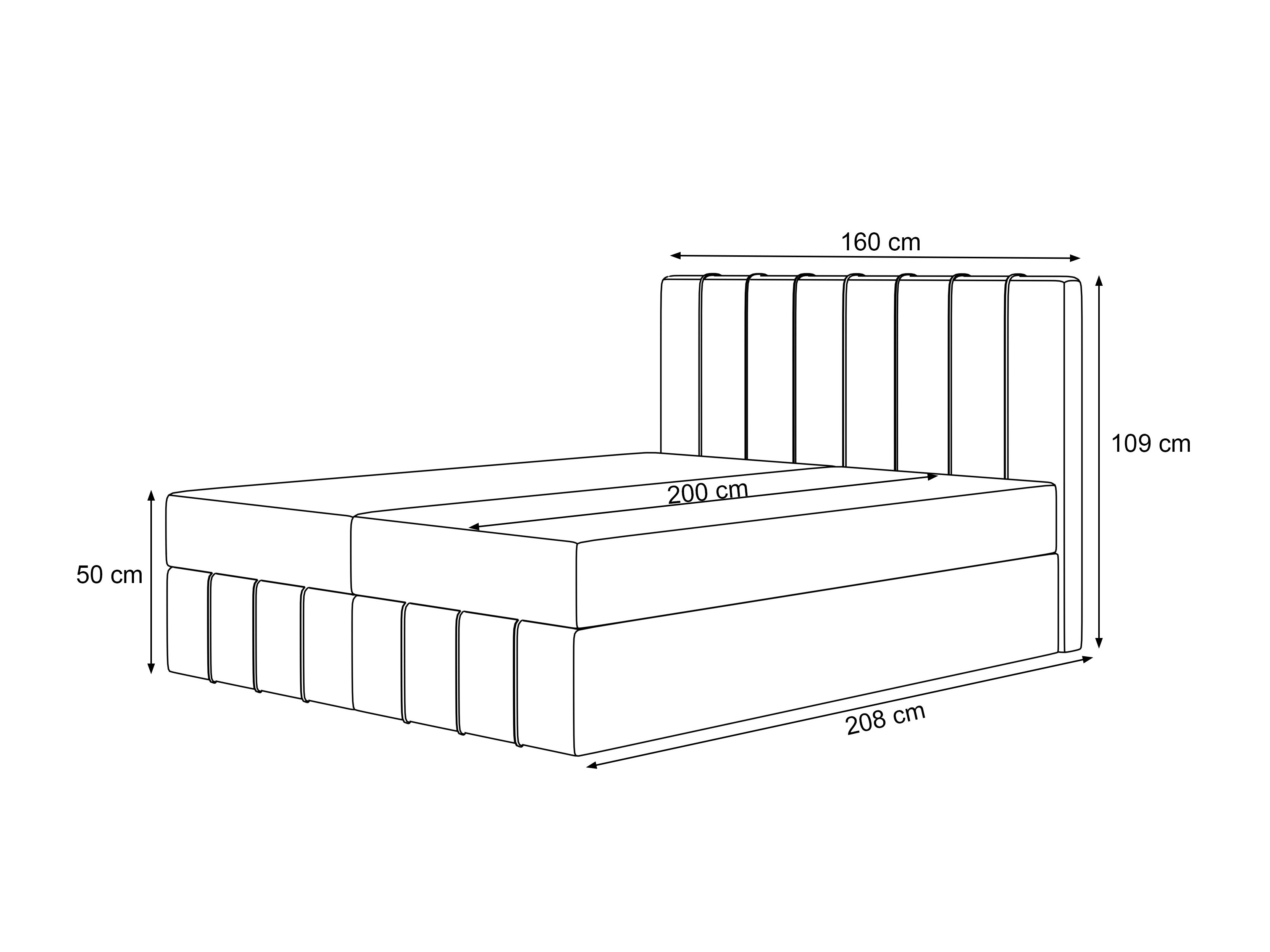 Lit boxspring Martinez 125 (Lumi 84)
