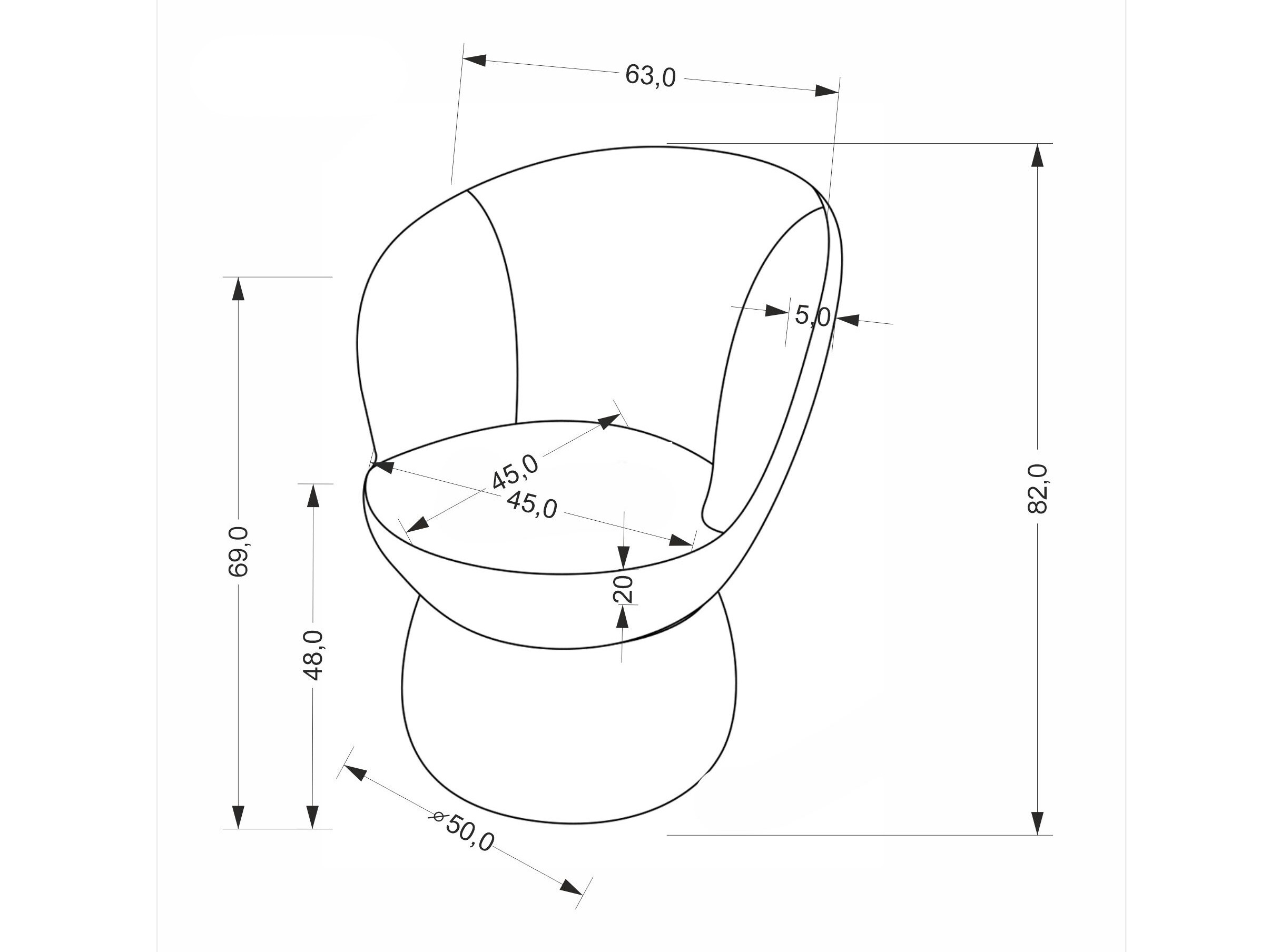 Chaise Houston 2082 (Gris)