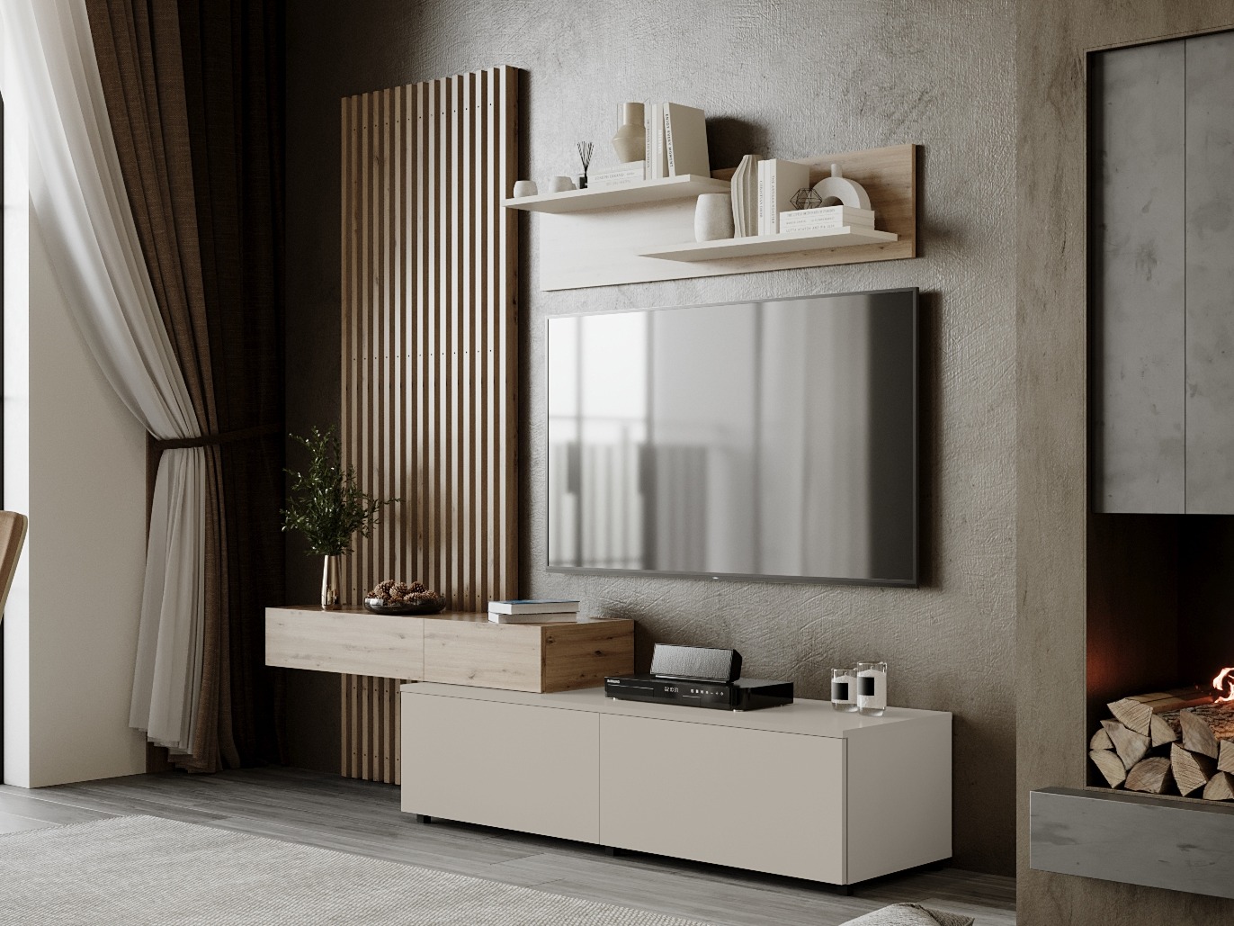 Ensemble de salon Houston 2086 (Chêne Artisan + Cachemire)