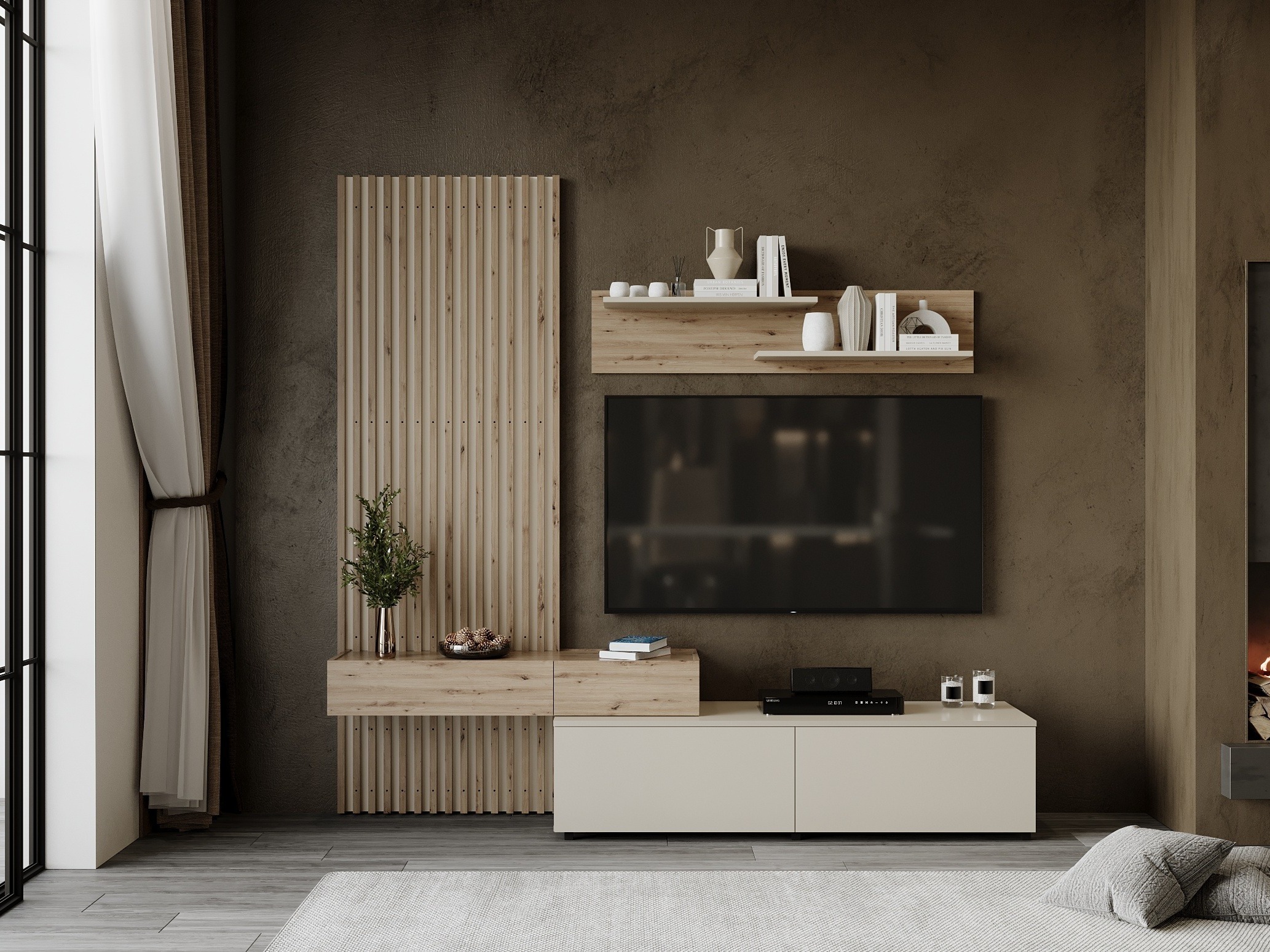 Ensemble de salon Houston 2086 (Chêne Artisan + Cachemire)