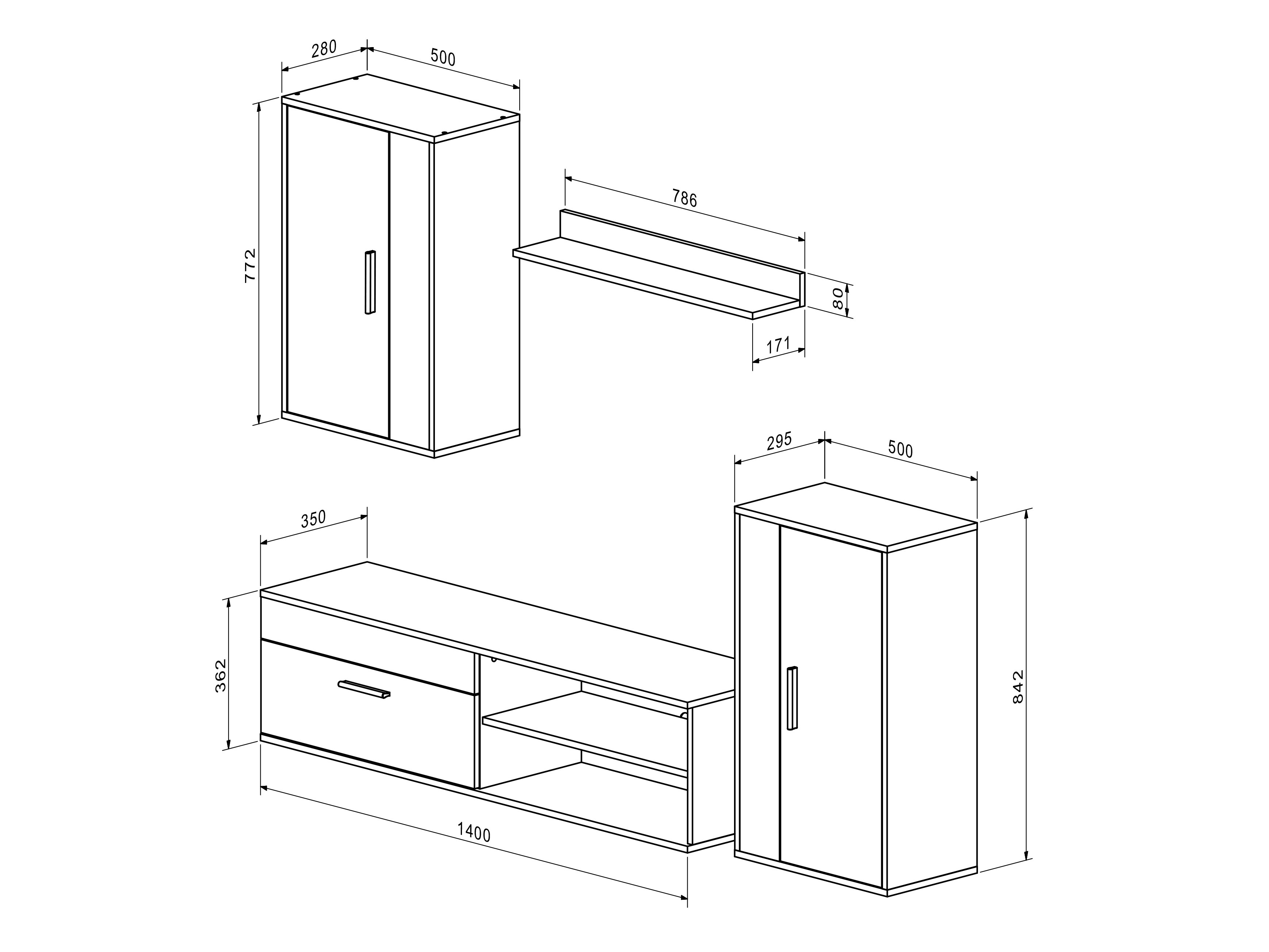 Ensemble de salon Houston 2087 (Chêne Artisan + Cachemire)