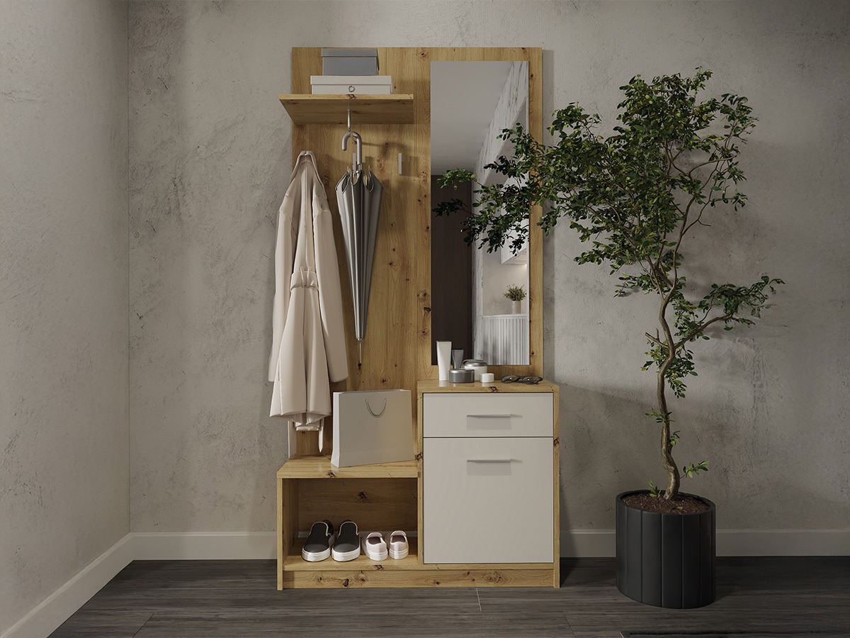 Meuble d'entrée Houston 2084 (Chêne Artisan + Cachemire)