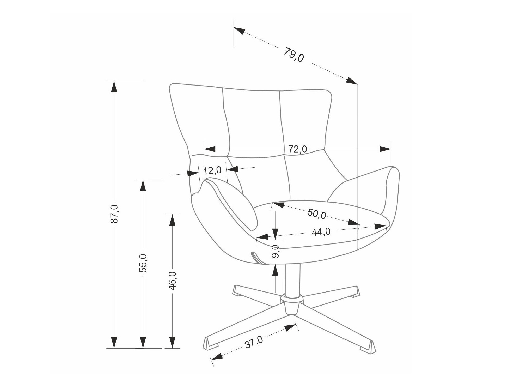 Fauteuil Houston 2088 (Gris)
