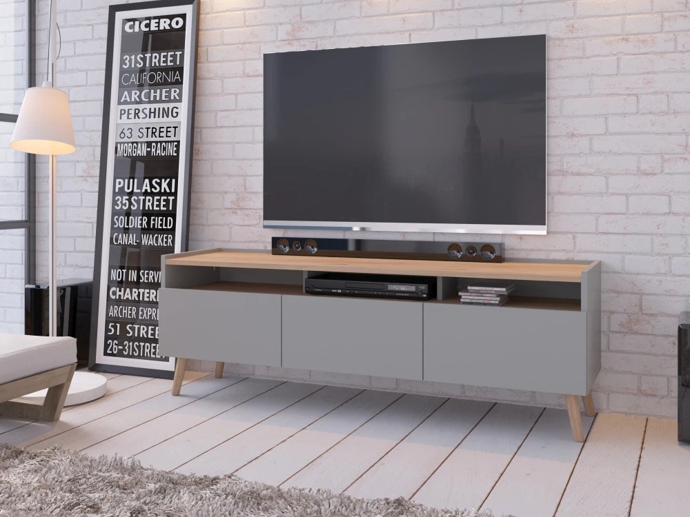 Meuble TV Monmelo 100 (Gris)