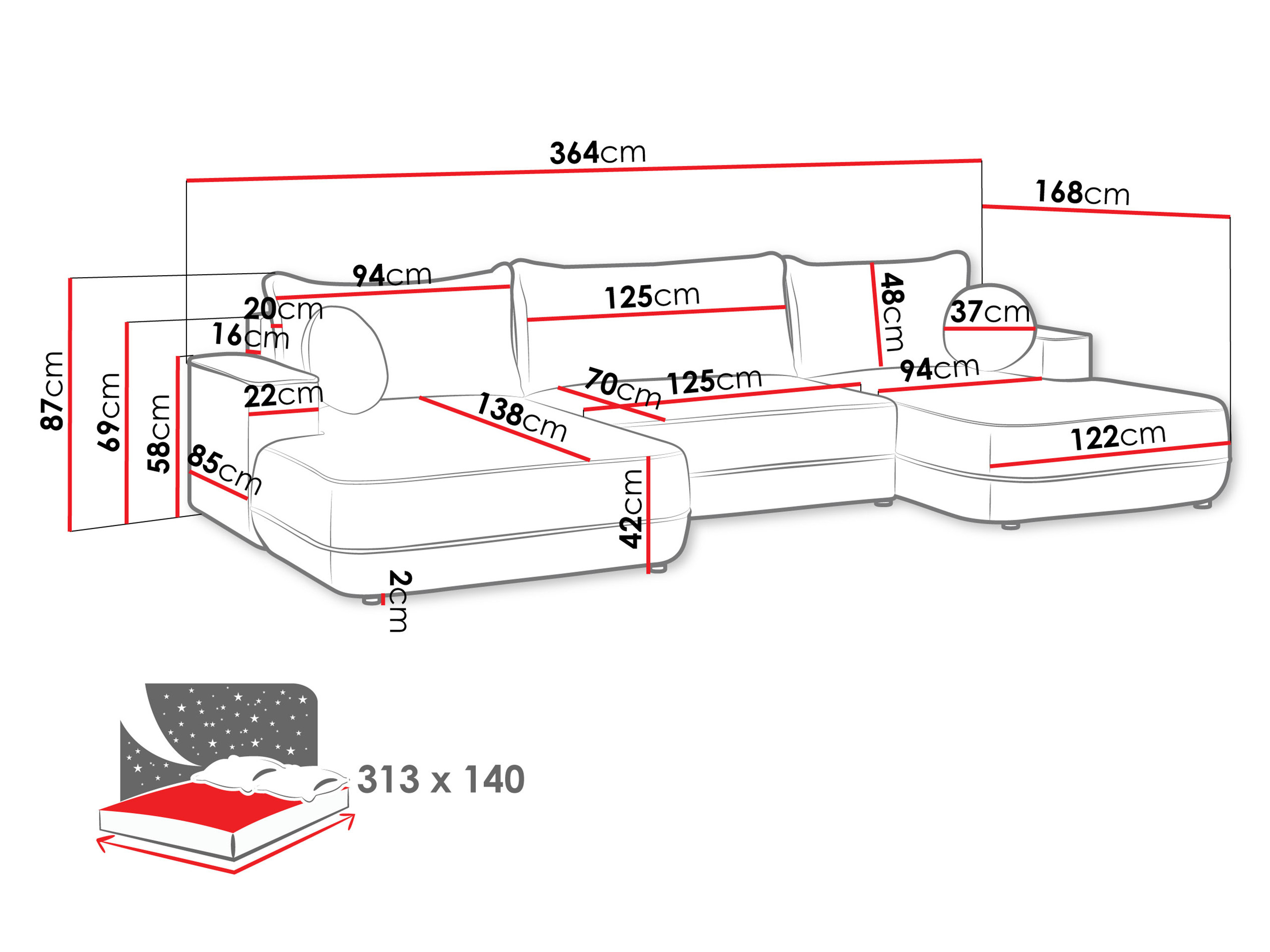 Canapé d'angle Bountiful 100 (Velo 621)