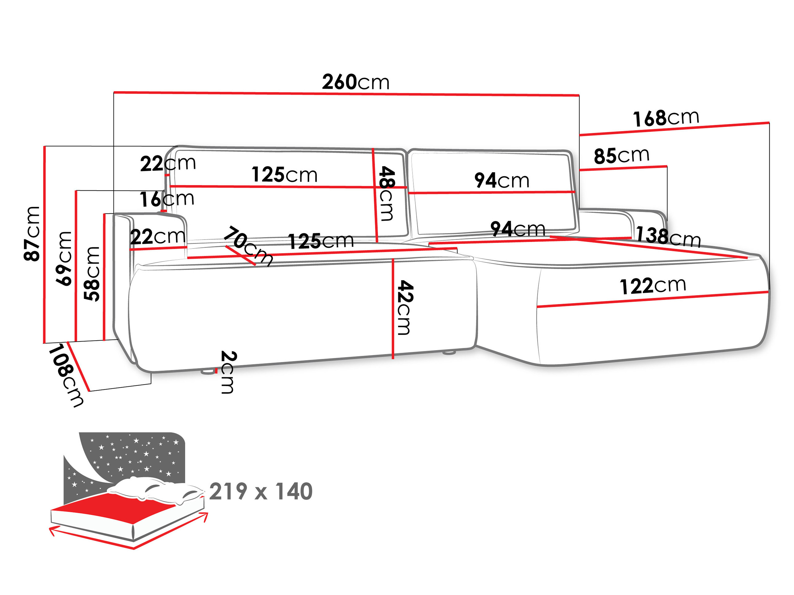 Canapé d'angle Bountiful 102 (Velo 633)