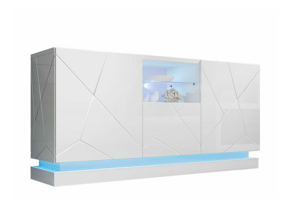 Buffet Charlotte 186 (Blanc + Blanc brillant)