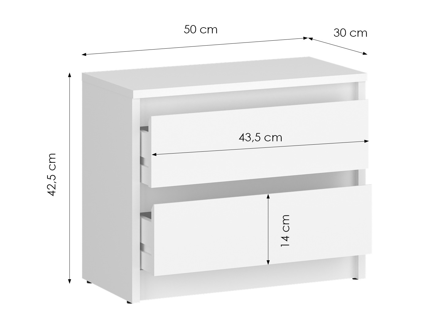 Table de chevet Ontario 197 (Blanc)