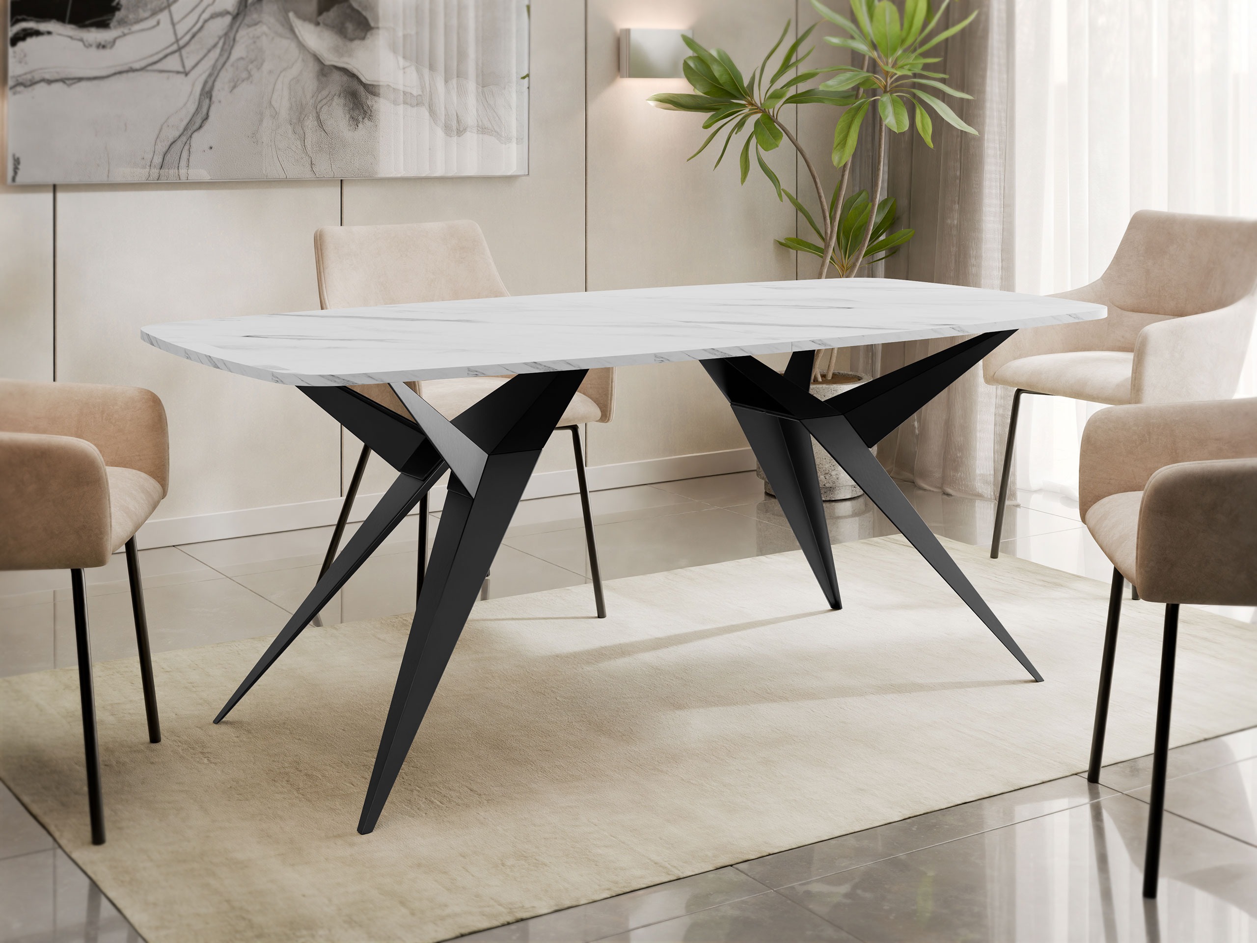 Table Oswego 152 (Marbre blanc)