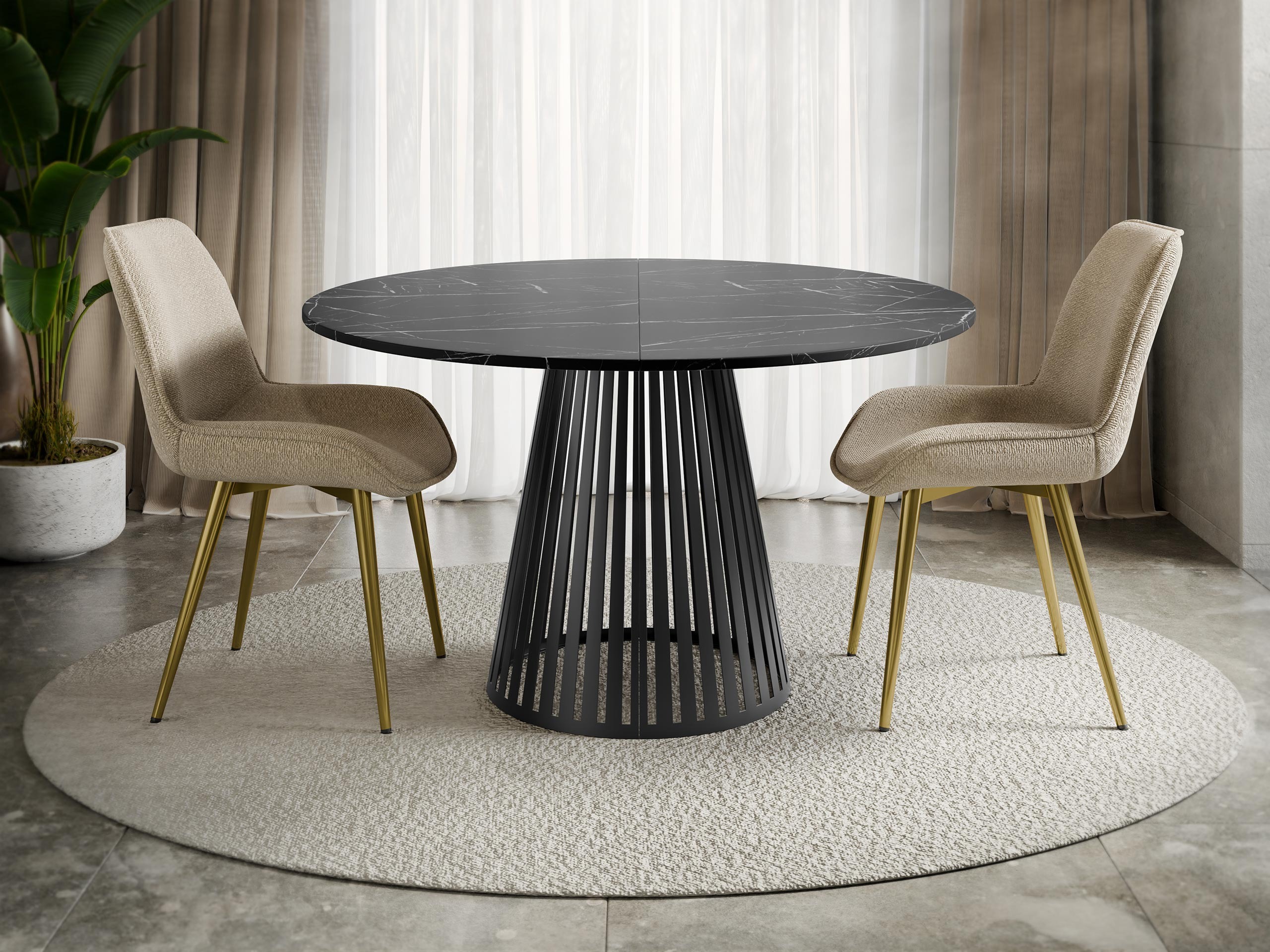 Table Prudentia (Marbre noir + Noir)
