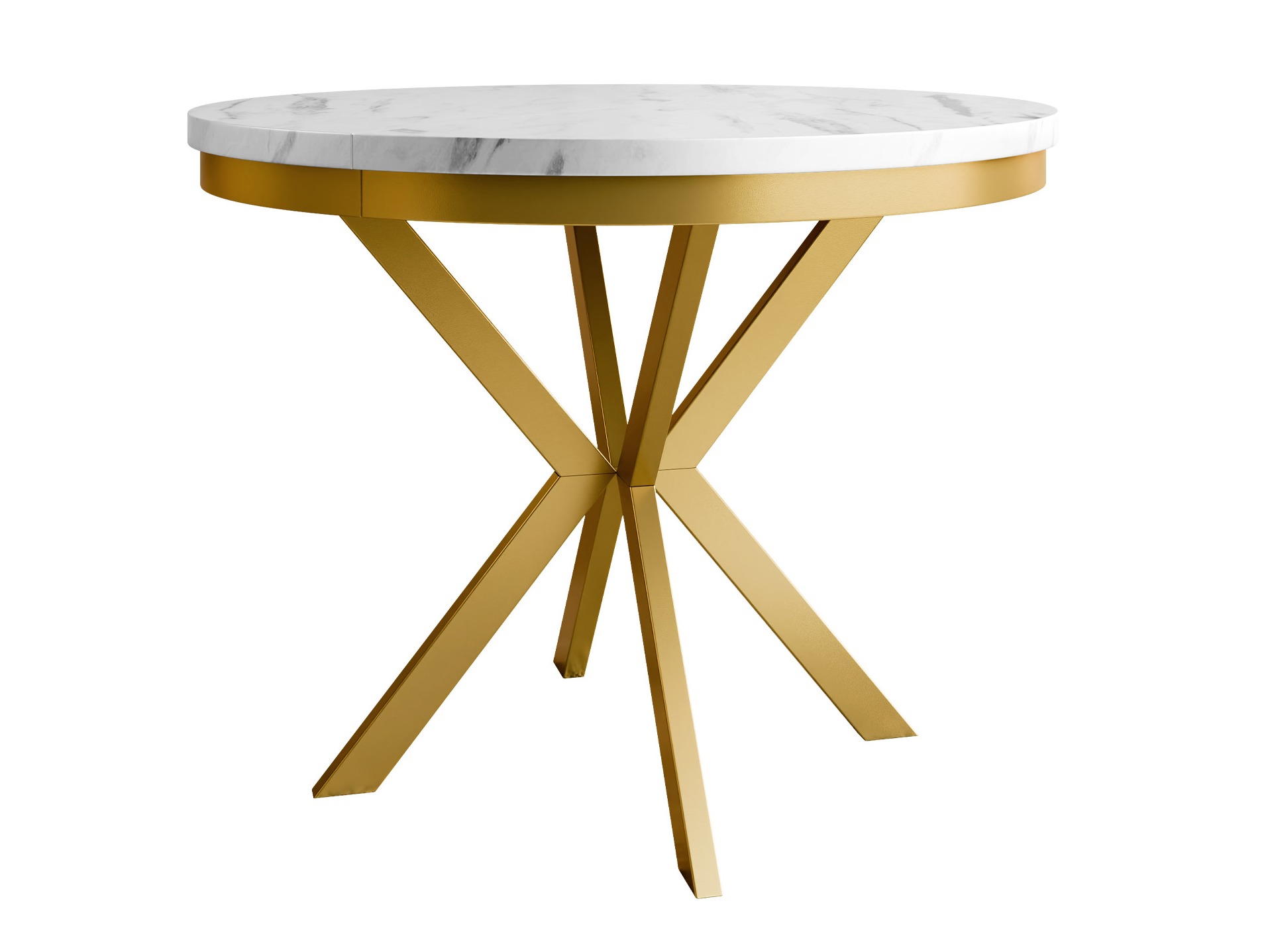Table Oswego 155 (Marbre blanc + Doré)