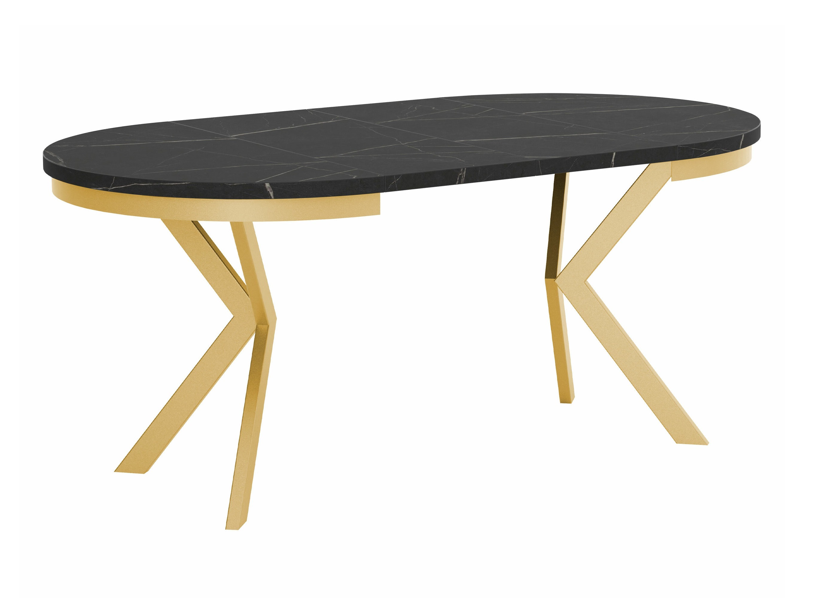 Table Oswego 155 (Marbre noir + Doré)