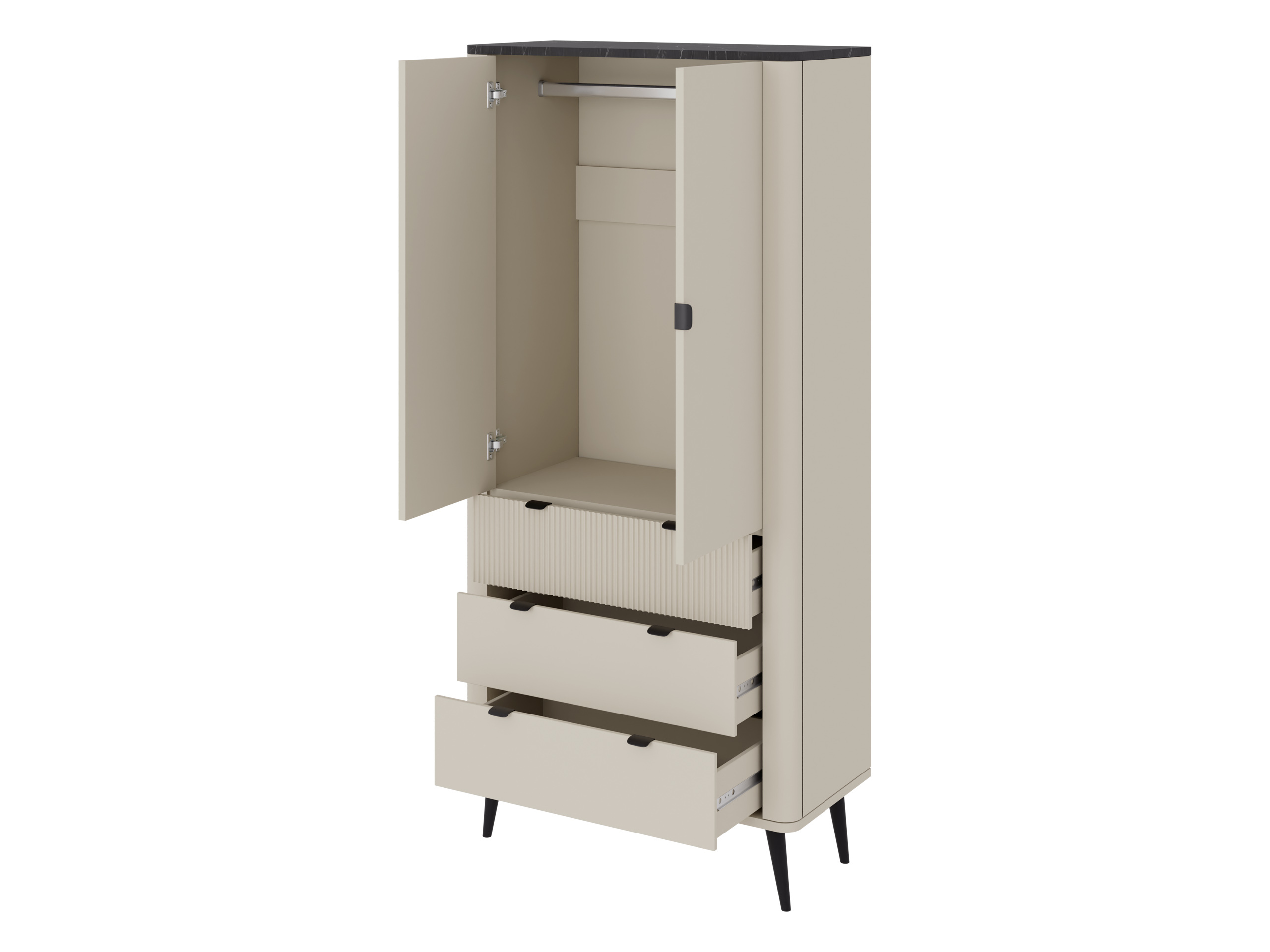 Armoire Lufela 100 (Cachemire + Noyer)