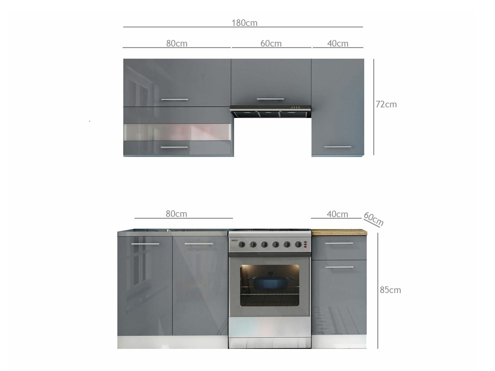 Cuisine complète modulaire Tiffa Grey 100
