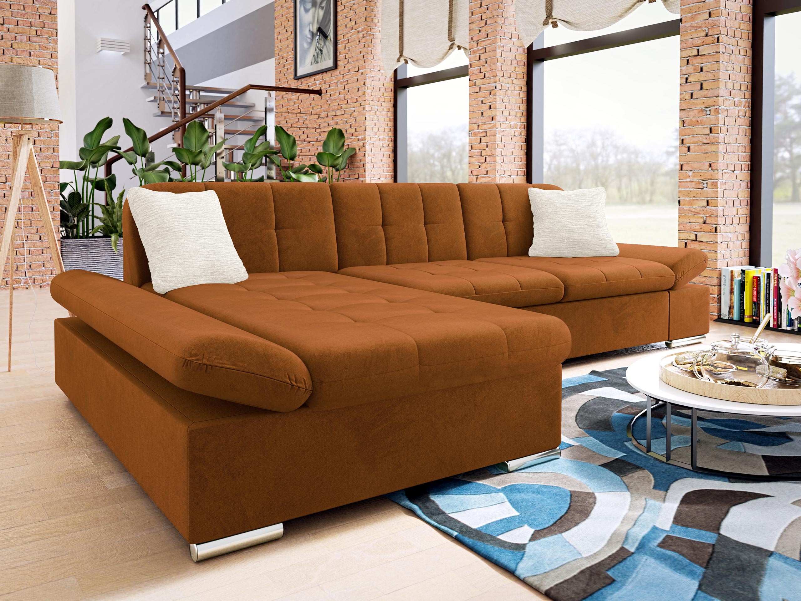 Canapé d'angle Comfivo Sanitas II (Pianon 21 + Mokka 03)