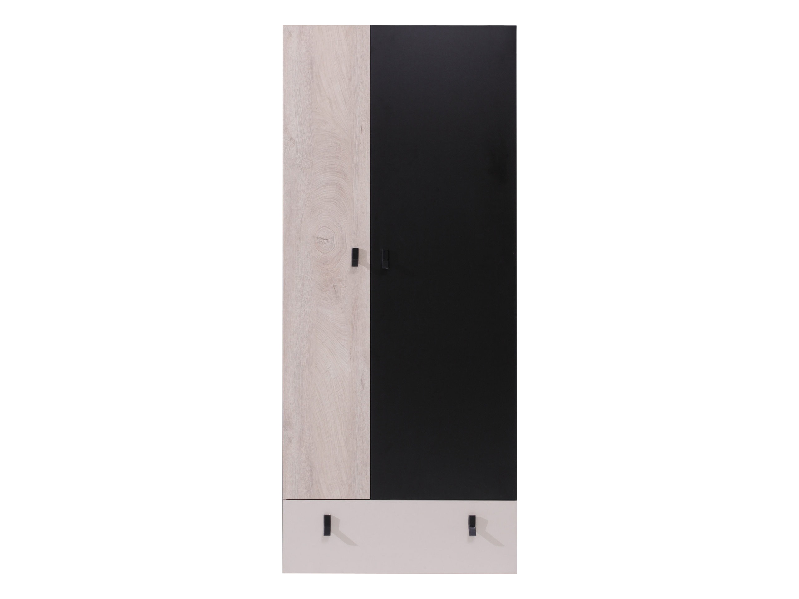Armoire Camteso 101 (Noir + Chêne + Beige)