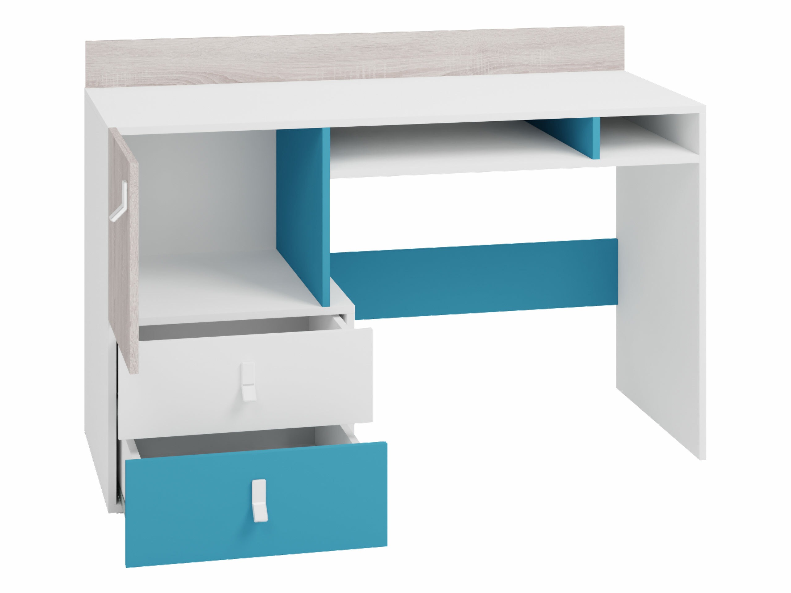 Bureau Camteso 107 (Noir + Chêne + Beige)