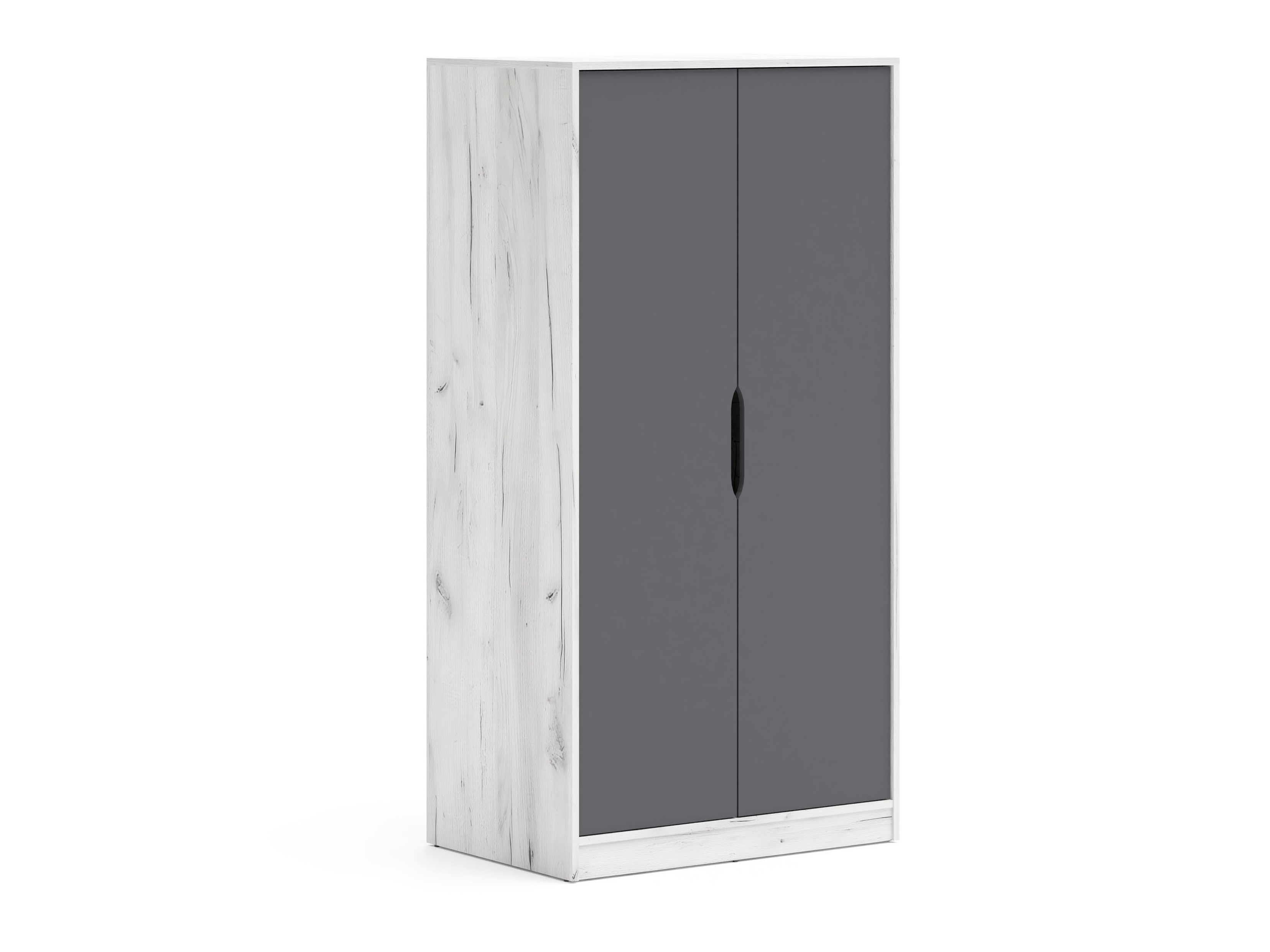 Armoire Elitenu 101 (Artisanat blanc + Graphite)