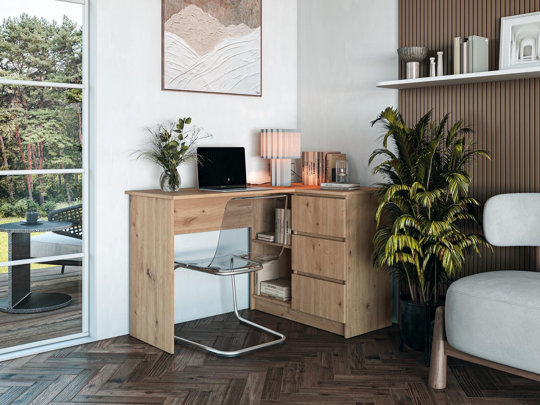 Bureau d'angle Houston 1950 (Chêne Artisan)