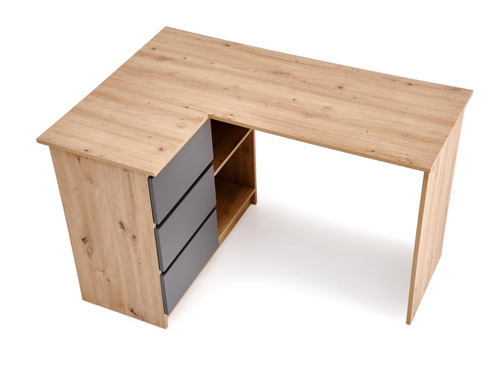 Bureau d'angle Houston 1950 (Graphite + Chêne Artisan)