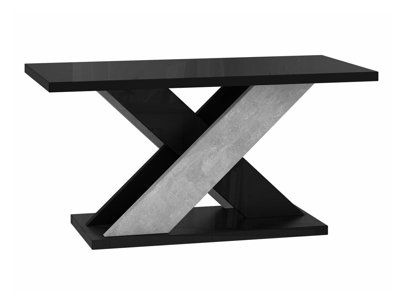 Table basse Goodyear 116 (Noir brillant + Béton)
