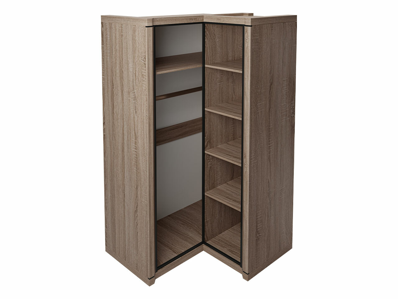 Armoire d'angle Lorelie 119 (Truffe chêne)